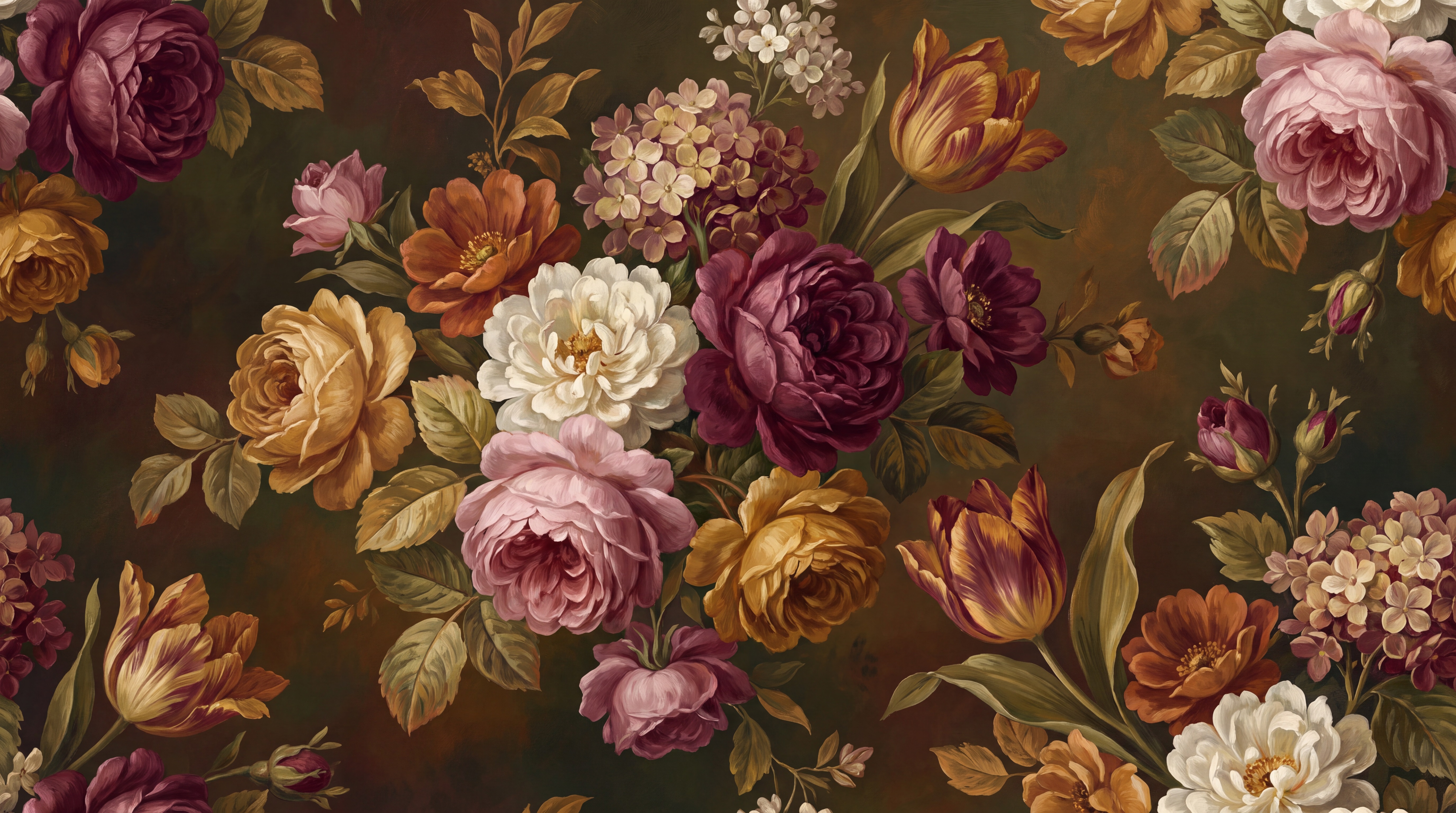 Neutral Rose Botanical Wallpaper Mural, Peel-and-stick Finish