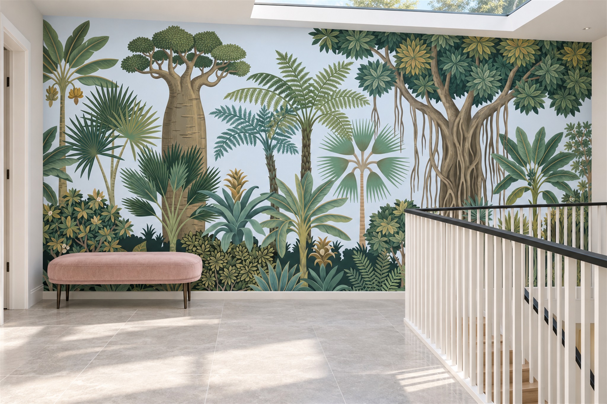 Green Jungle Scenic Decorative Wallpaper Mural Accent-wall-wallpaper-murals, Peel-and-stick Finish