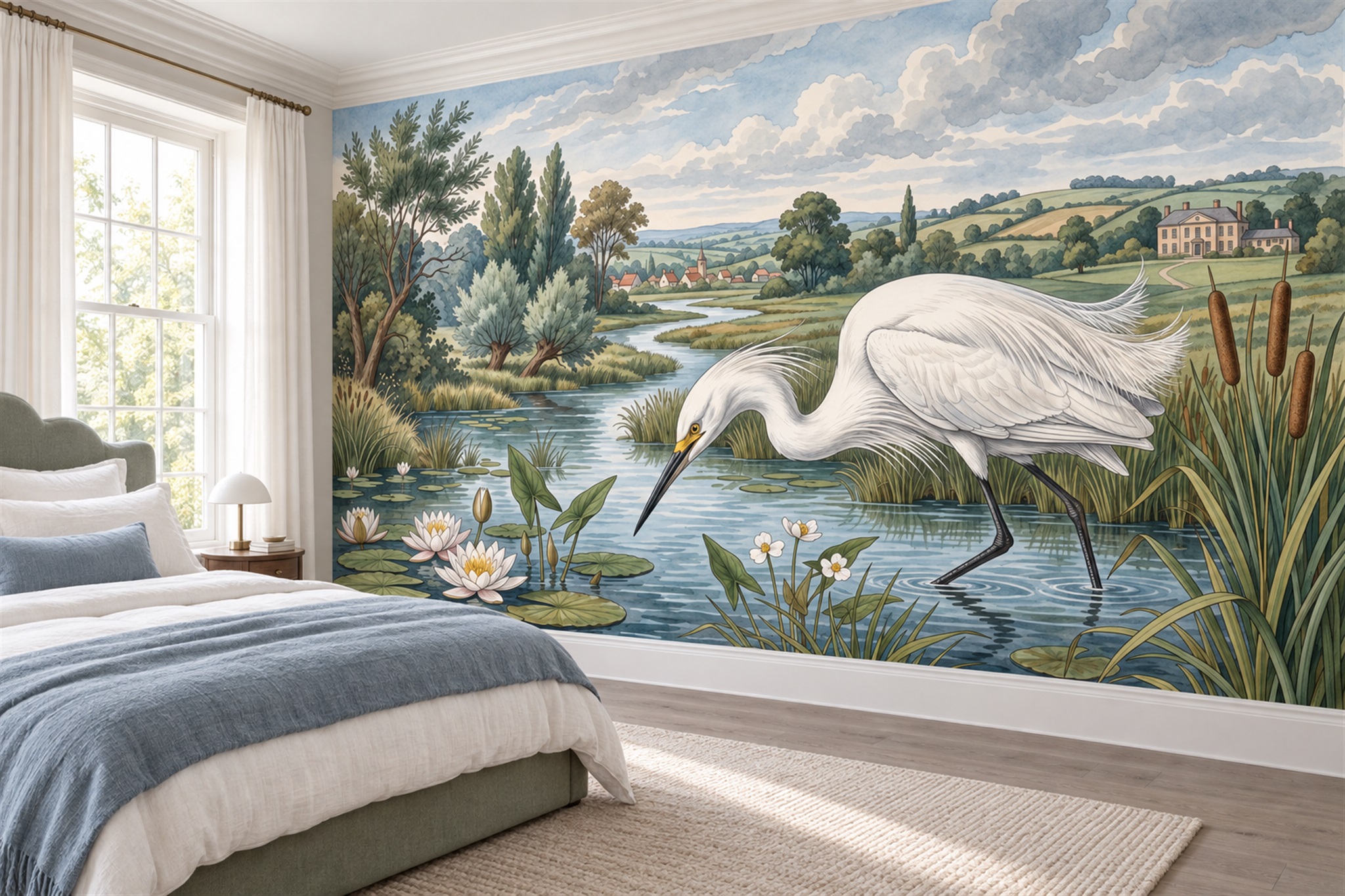 Ivory Pattern Decorative Abstract Wallpaper Mural Bedroom-wallpaper-murals, Peel-and-stick Finish