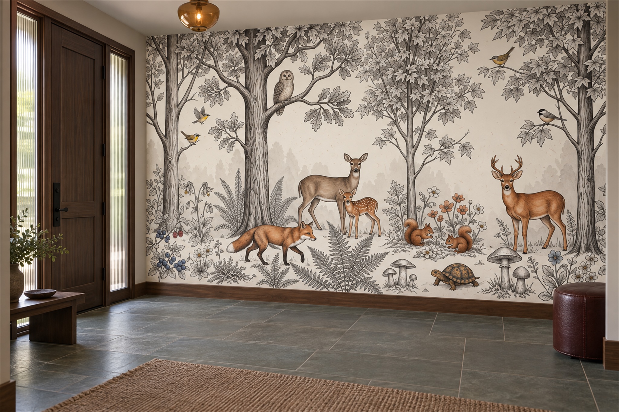 Grey Scenic Scenic Decorative Wallpaper Mural Accent-wall-wallpaper-murals, Peel-and-stick Finish