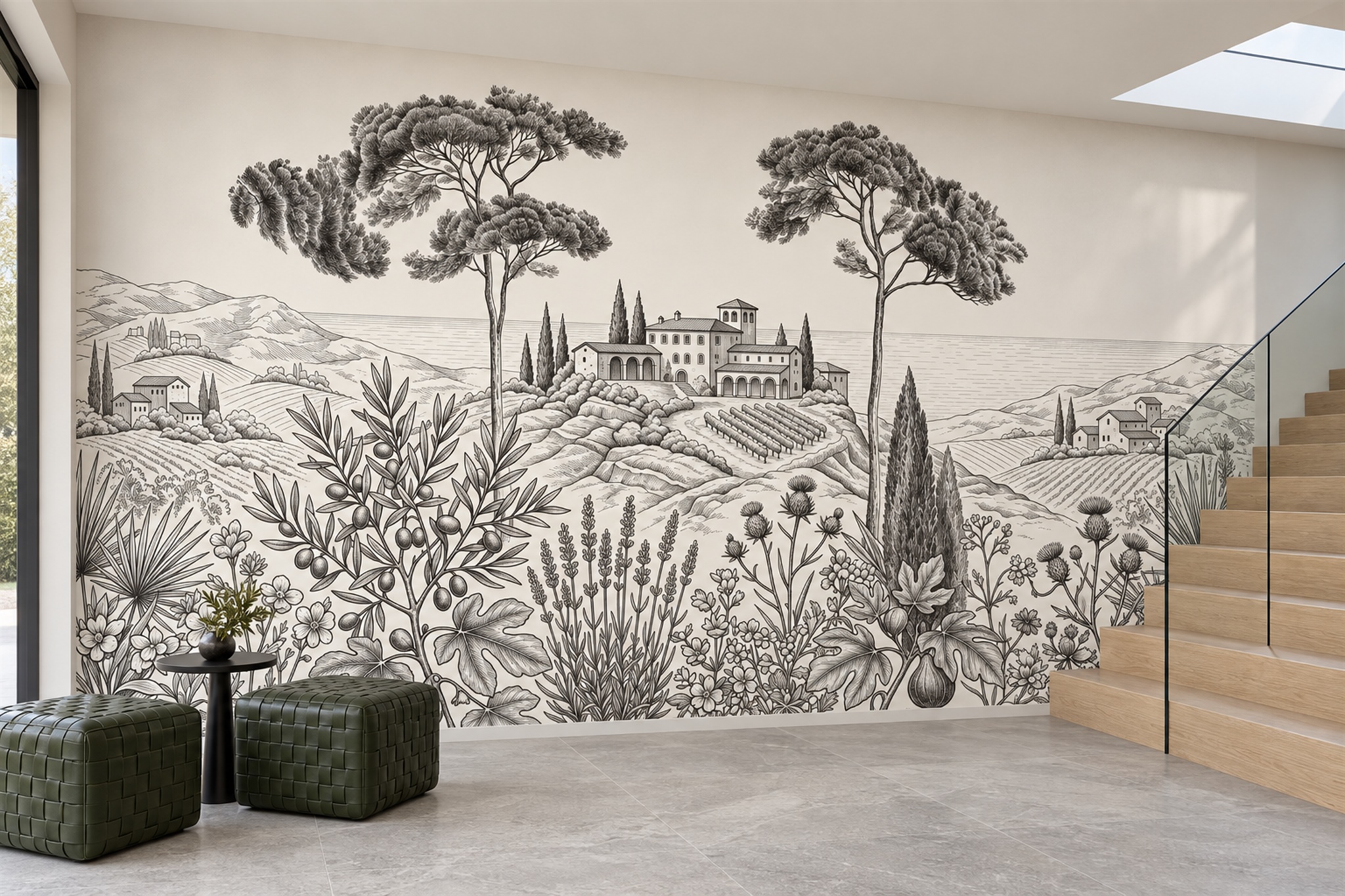 Grey Pattern Decorative Abstract Wallpaper Mural Accent-wall-wallpaper-murals, Peel-and-stick Finish