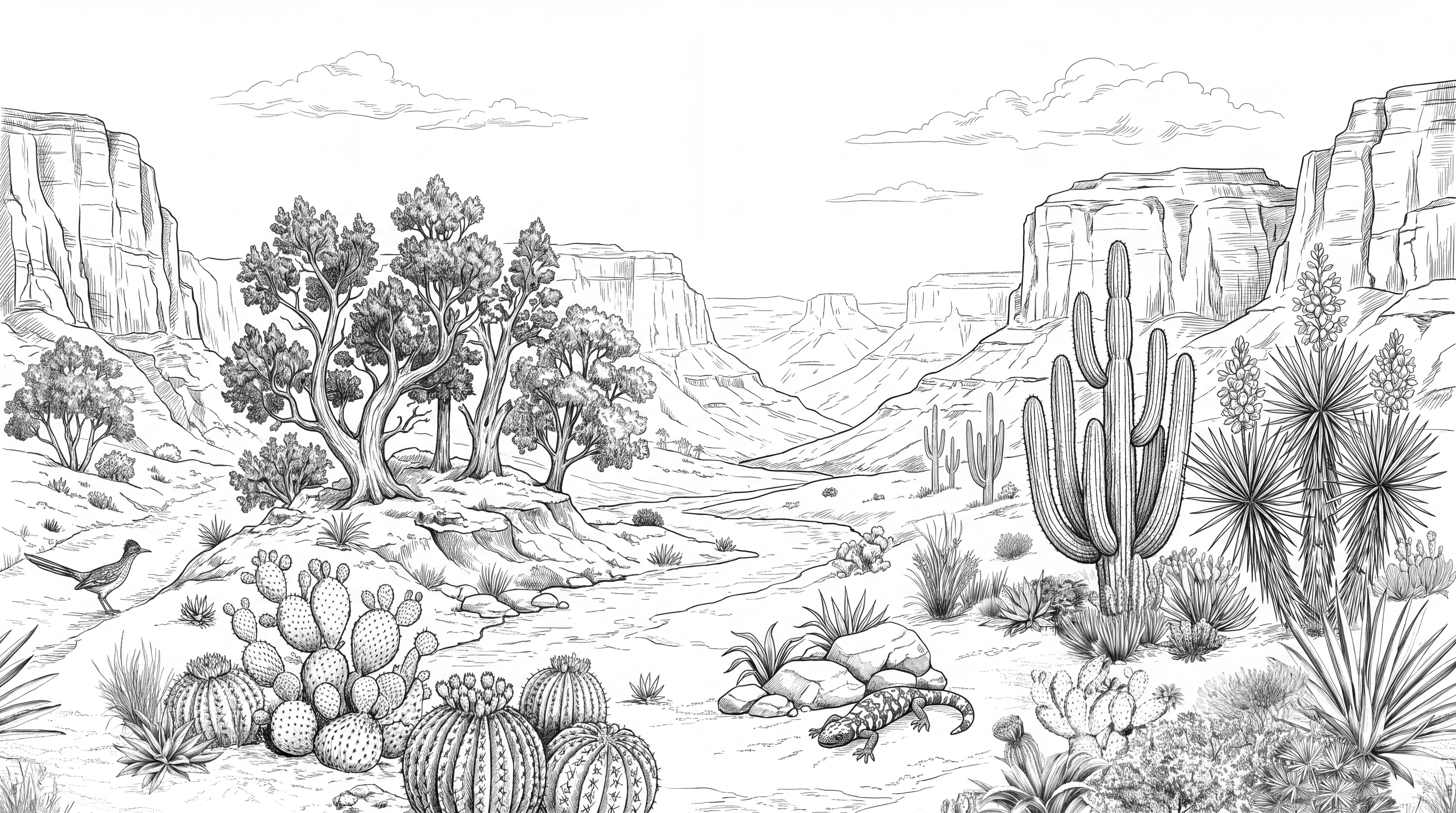 Grey Desert Landscape Wallpaper Mural, Peel-and-stick Finish