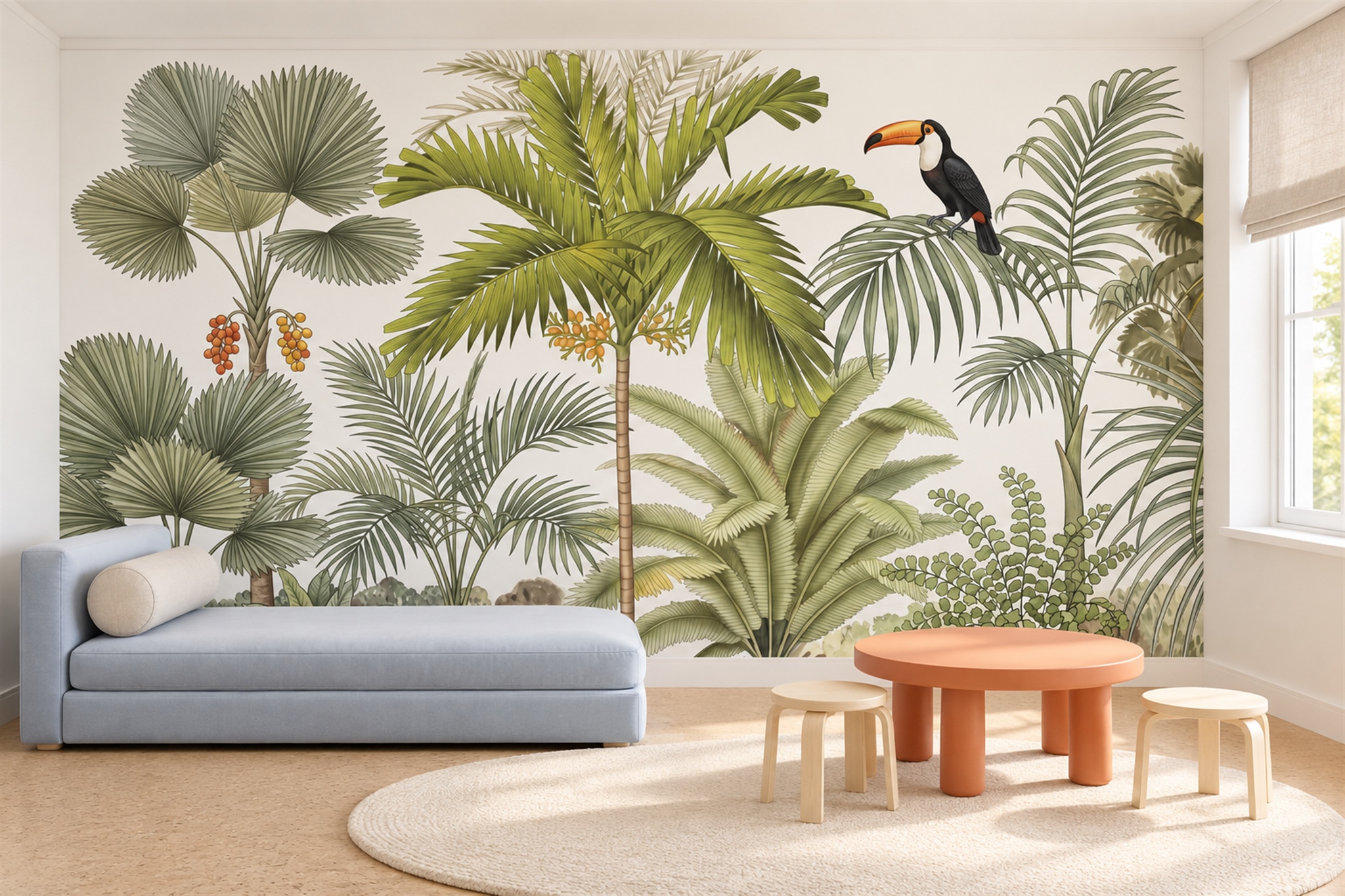 Green Pattern Decorative Abstract Wallpaper Mural Living-room-wallpaper-murals, Peel-and-stick Finish