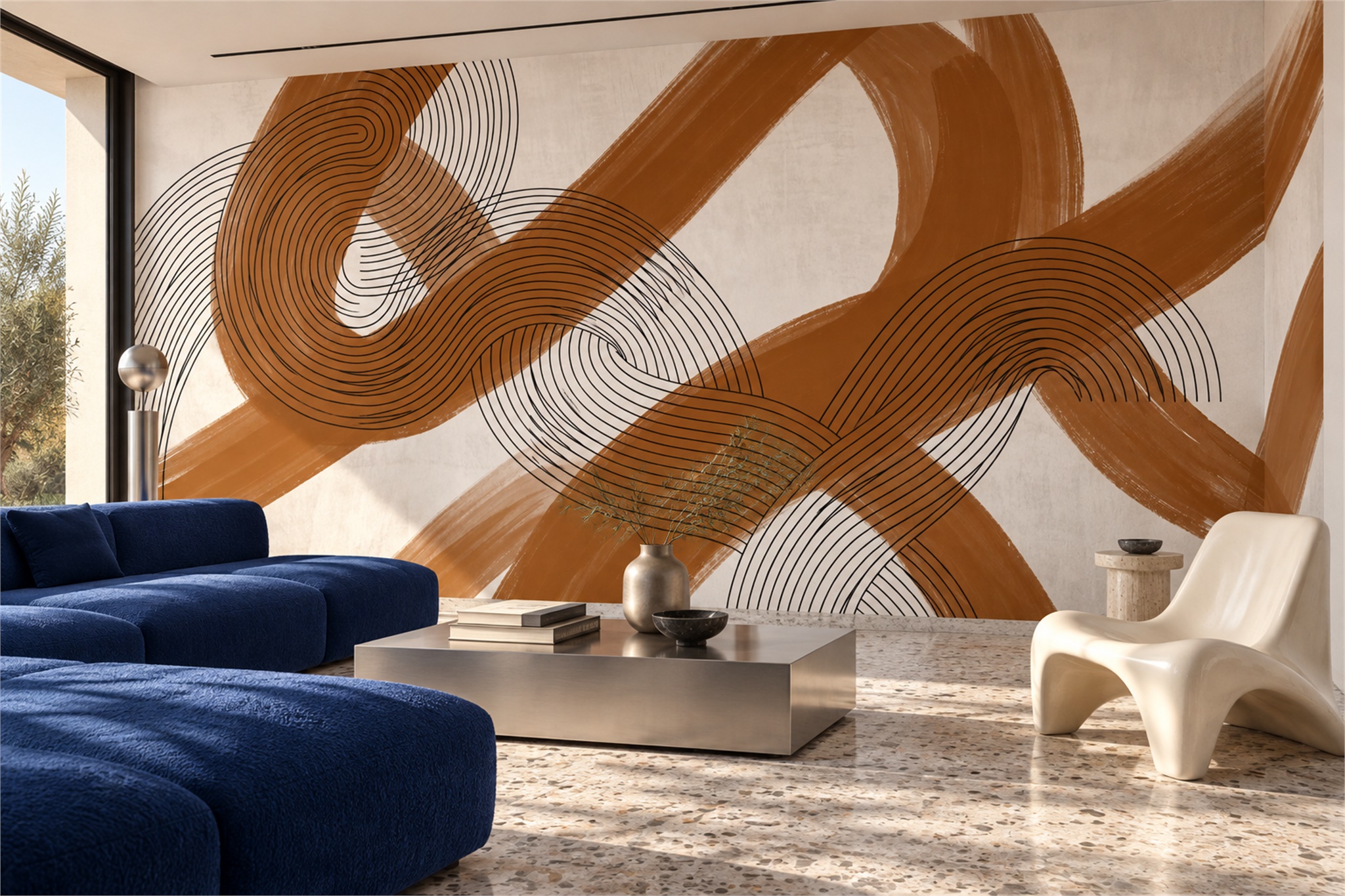 Rust Pattern Decorative Abstract Wallpaper Mural Accent-wall-wallpaper-murals, Peel-and-stick Finish