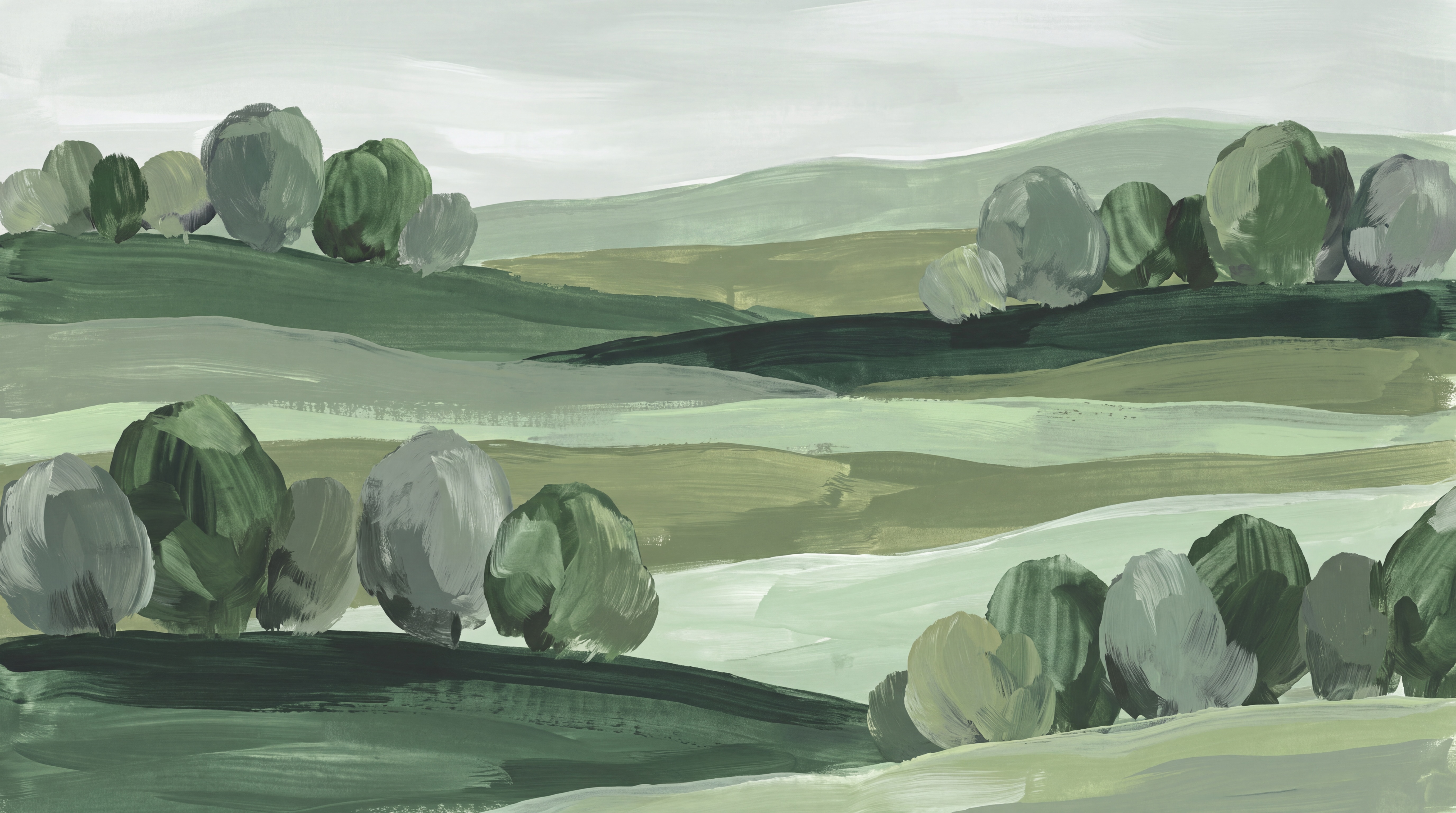 Sage Hills Scenic Decorative Wallpaper Mural, Peel-and-stick Finish