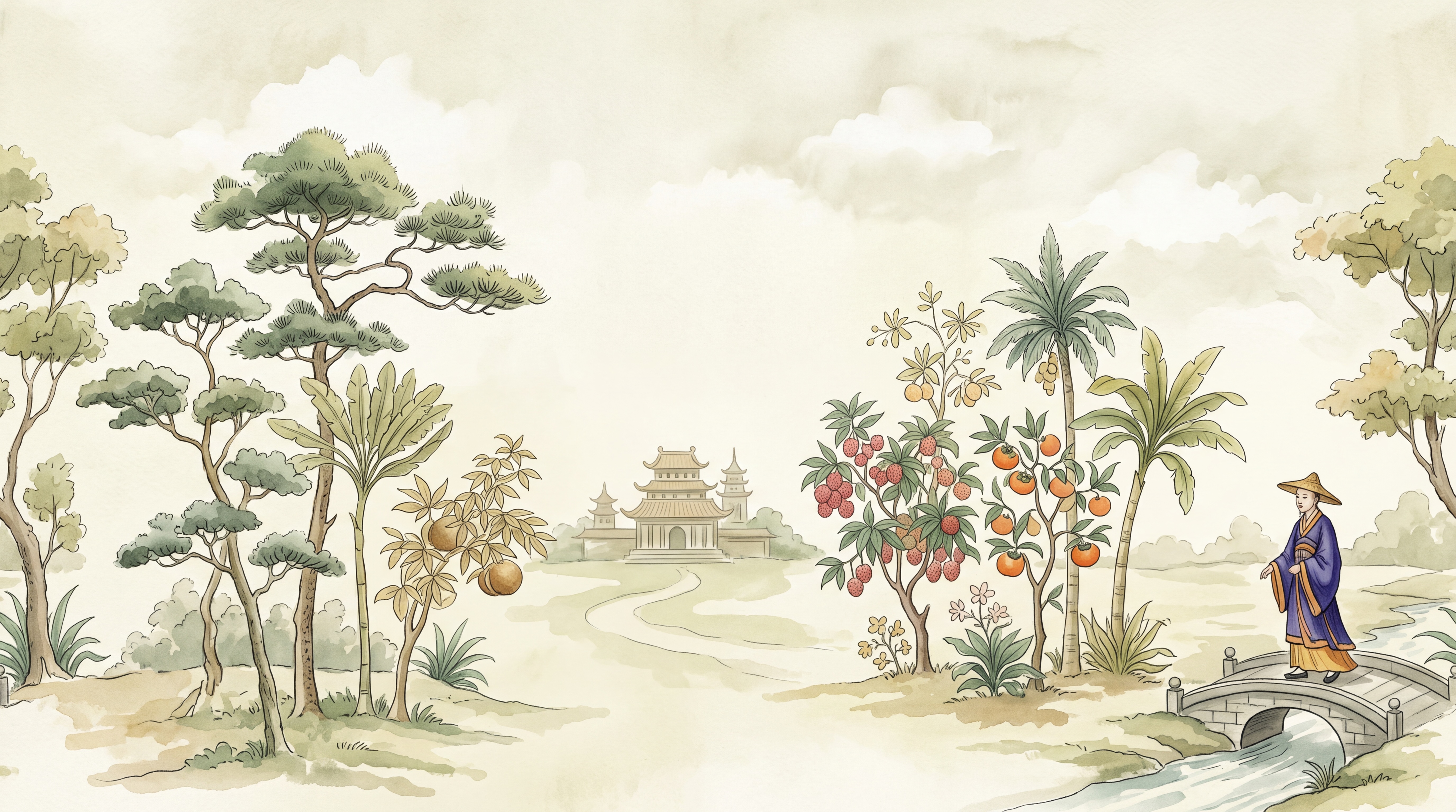 Sage Pattern Decorative Illustrated Wallpaper Mural, Peel-and-stick Finish