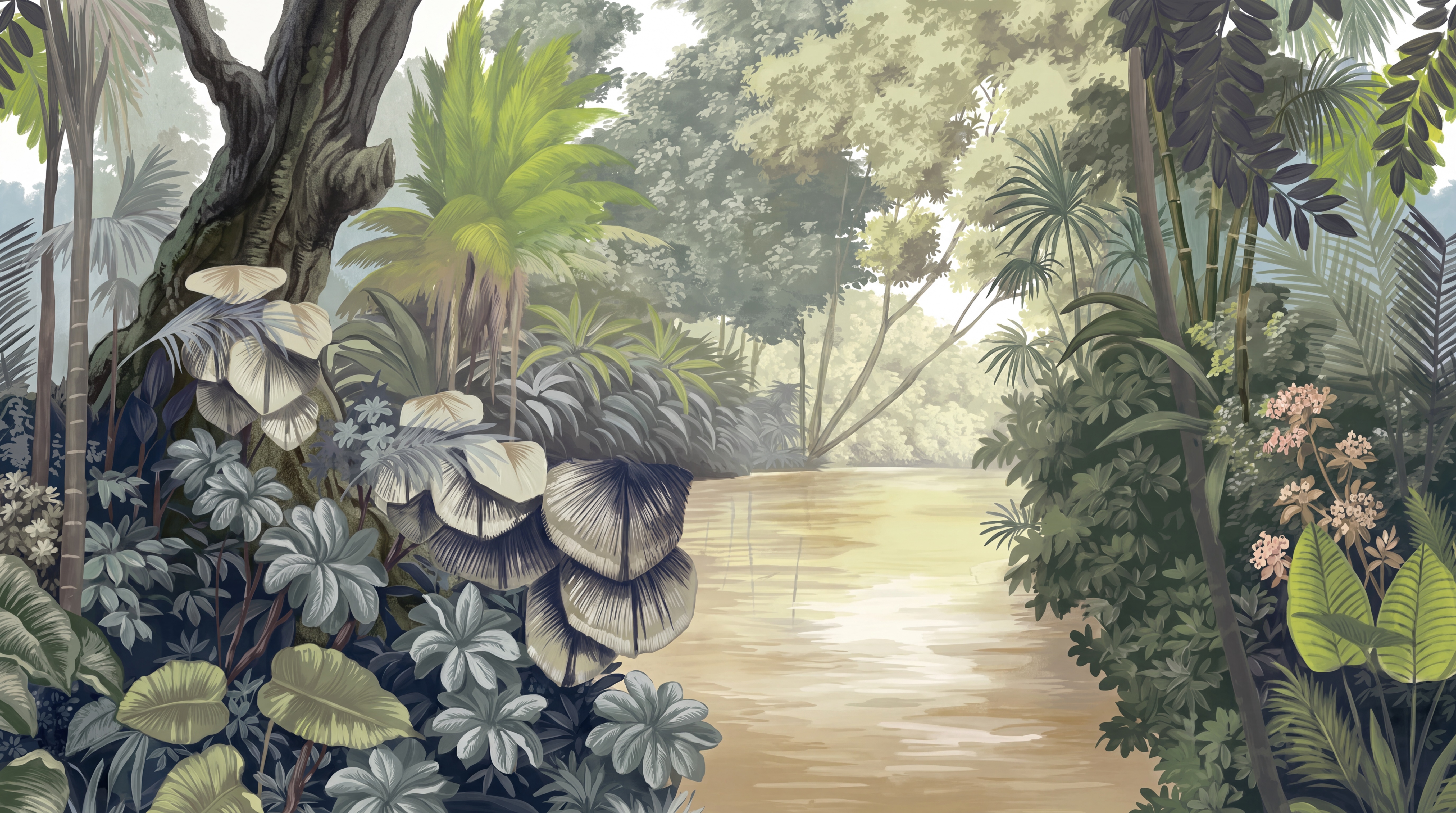 Green River Scenic Wallpaper Mural, Peel-and-stick Finish