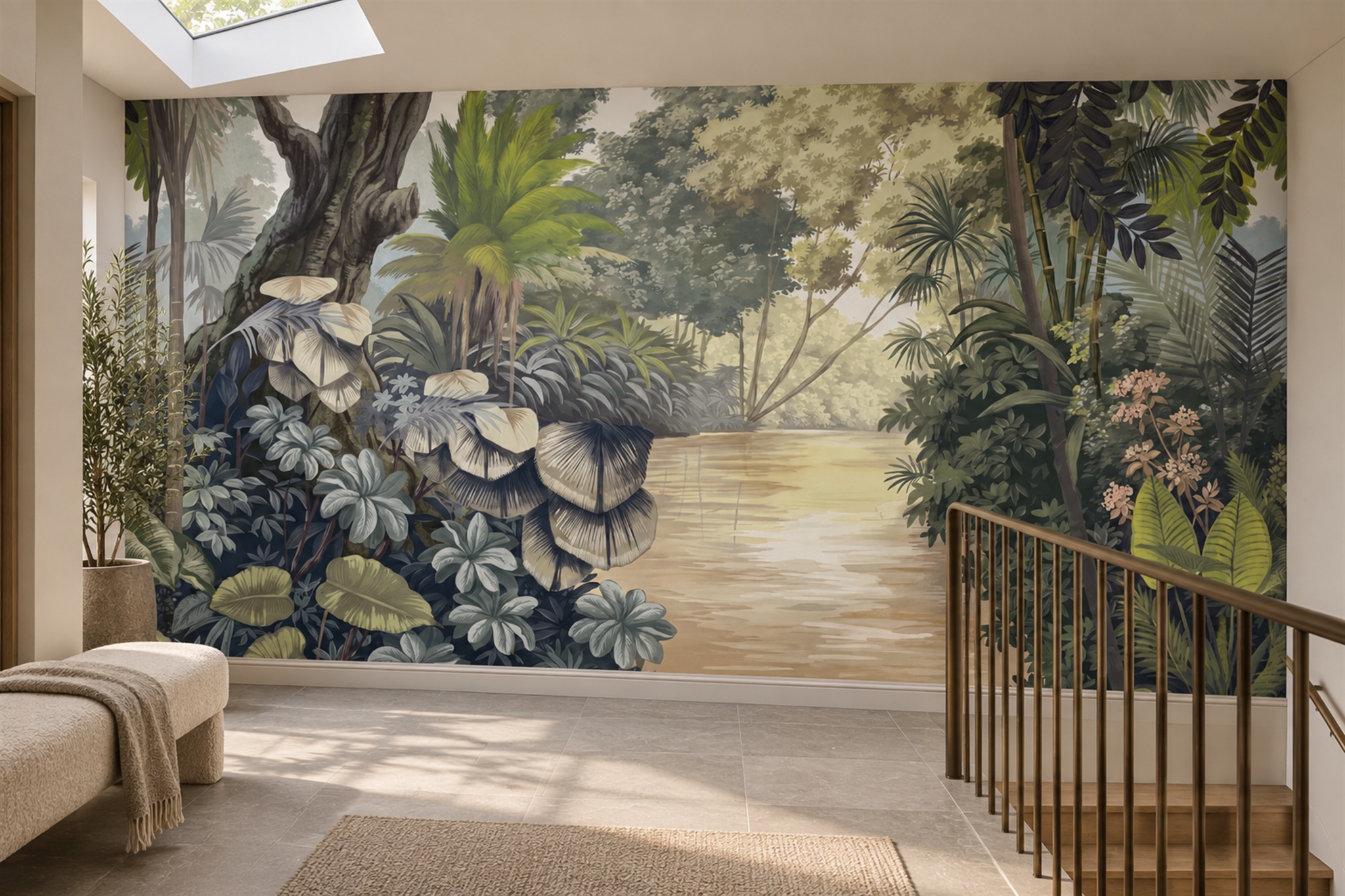 Green River Scenic Wallpaper Mural Hallway-wallpaper-murals, Peel-and-stick Finish