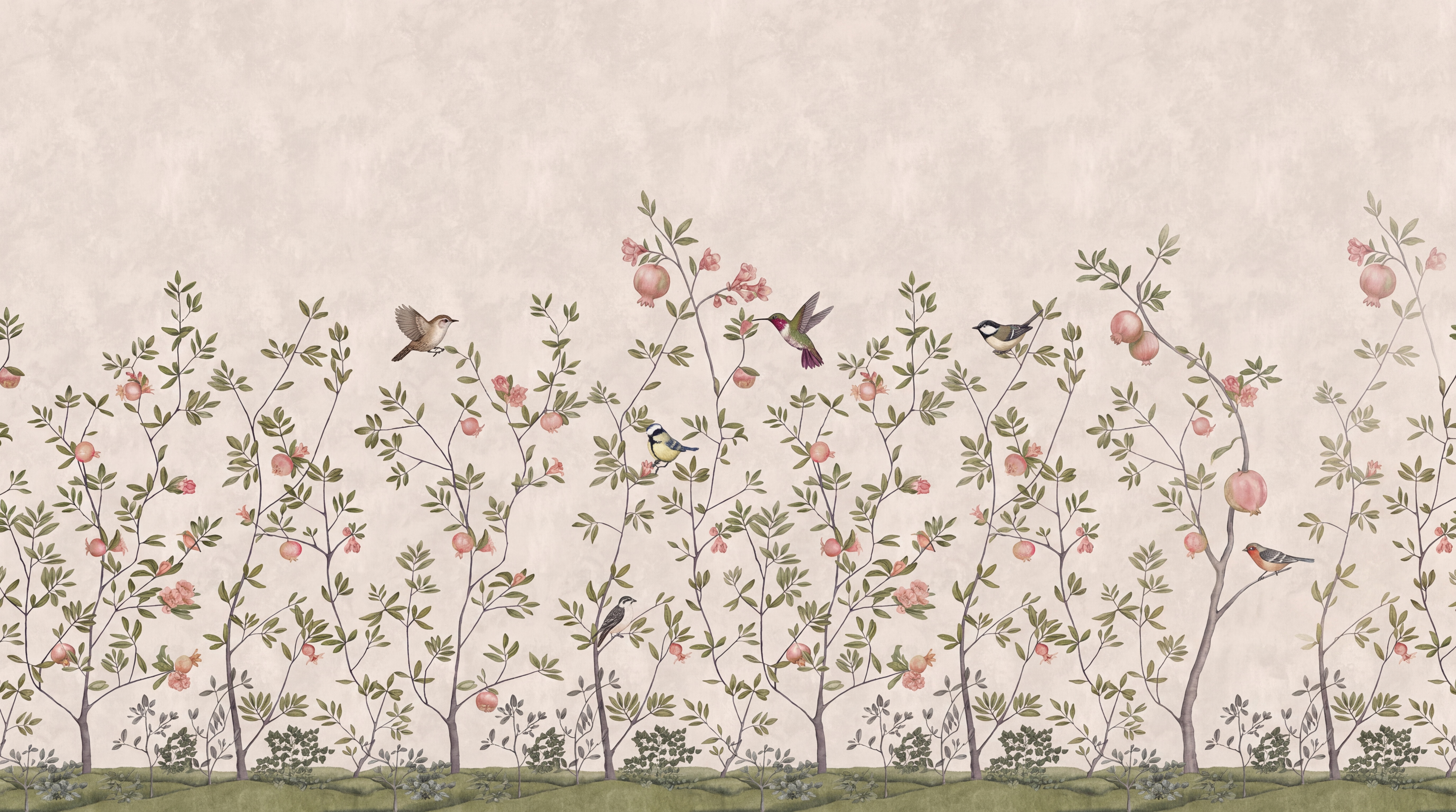 Pink Pattern Decorative Organic Wallpaper Mural Bathroom-wallpaper-murals, Peel-and-stick Finish