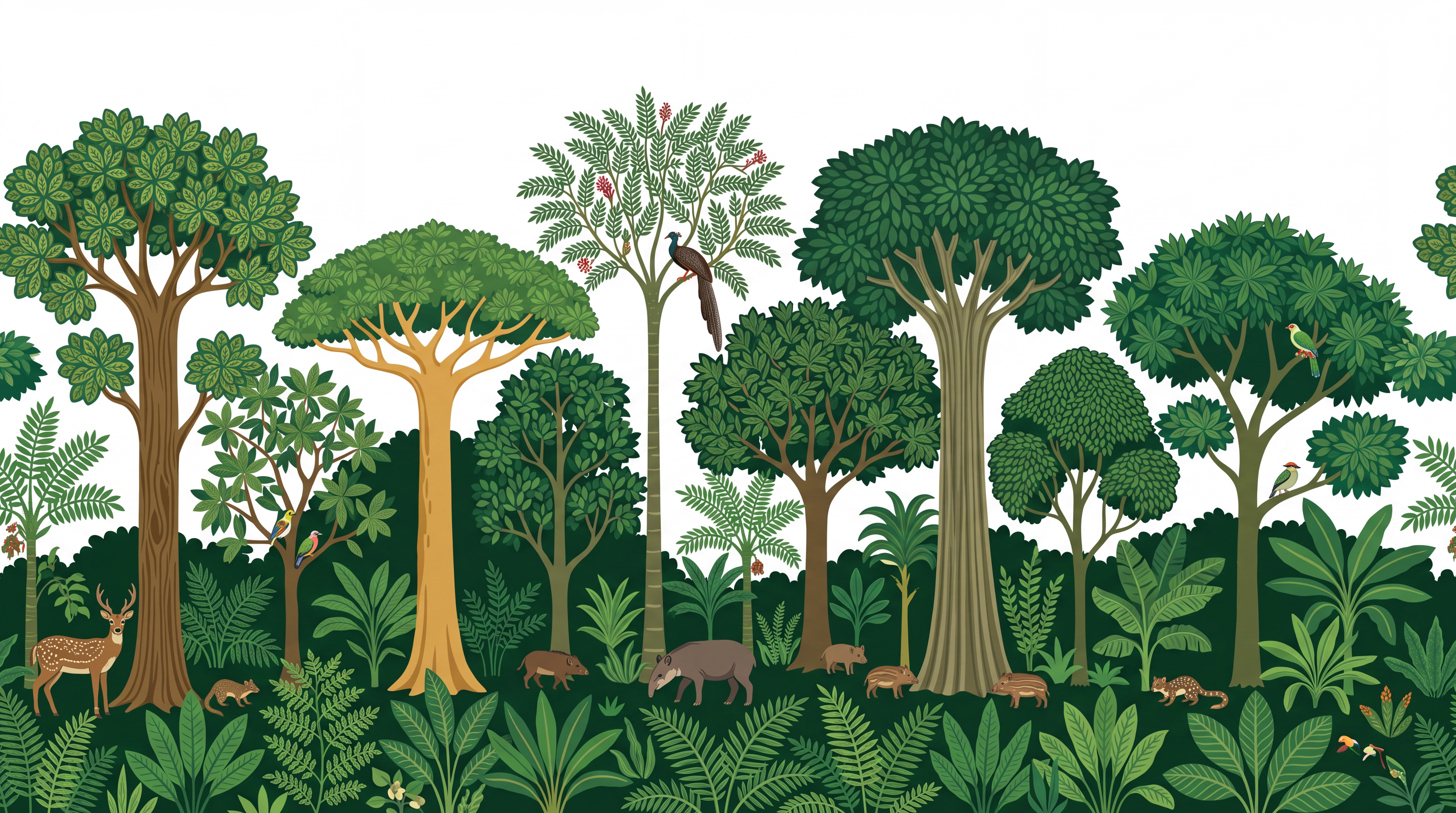 Green Trees Scenic Wallpaper Mural, Peel-and-stick Finish