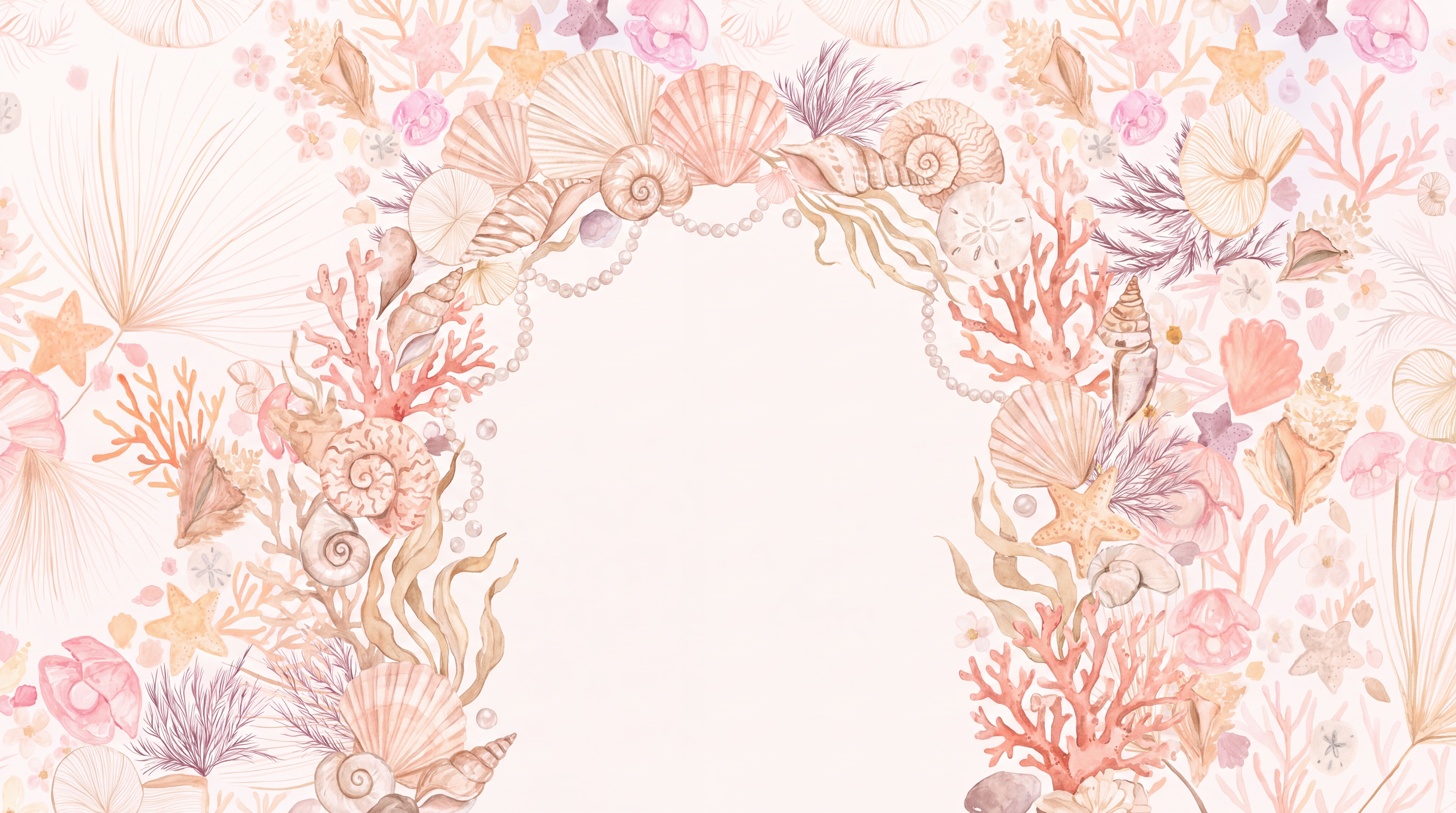 Blush Reef Scenic Wallpaper Mural, Peel-and-stick Finish