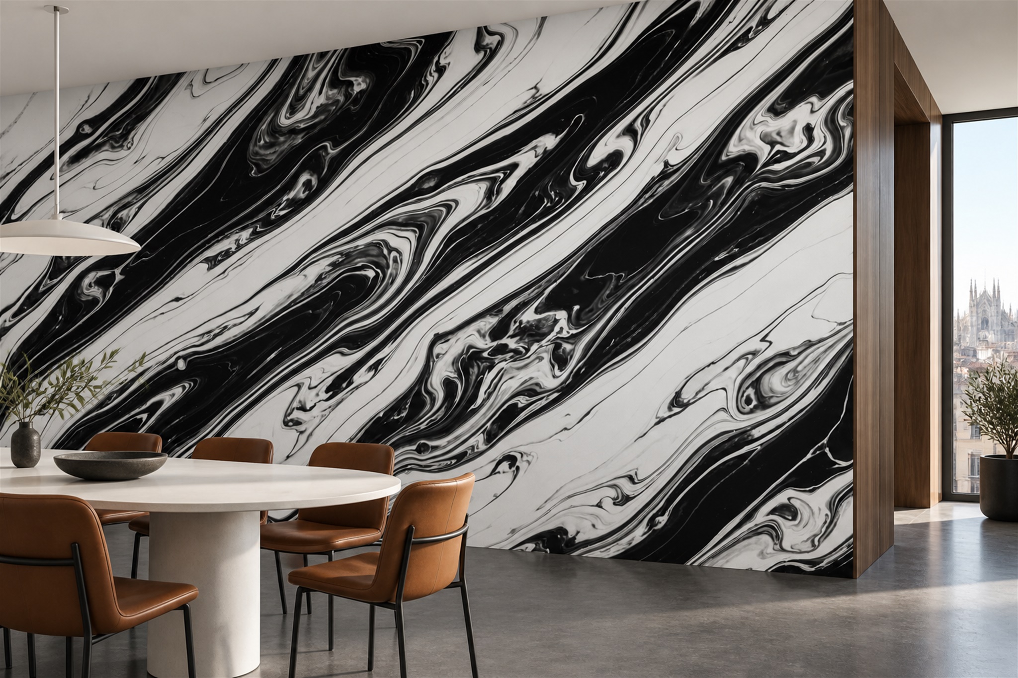 Black Marble Decorative Wallpaper Mural Entryway-wallpaper-murals, Peel-and-stick Finish