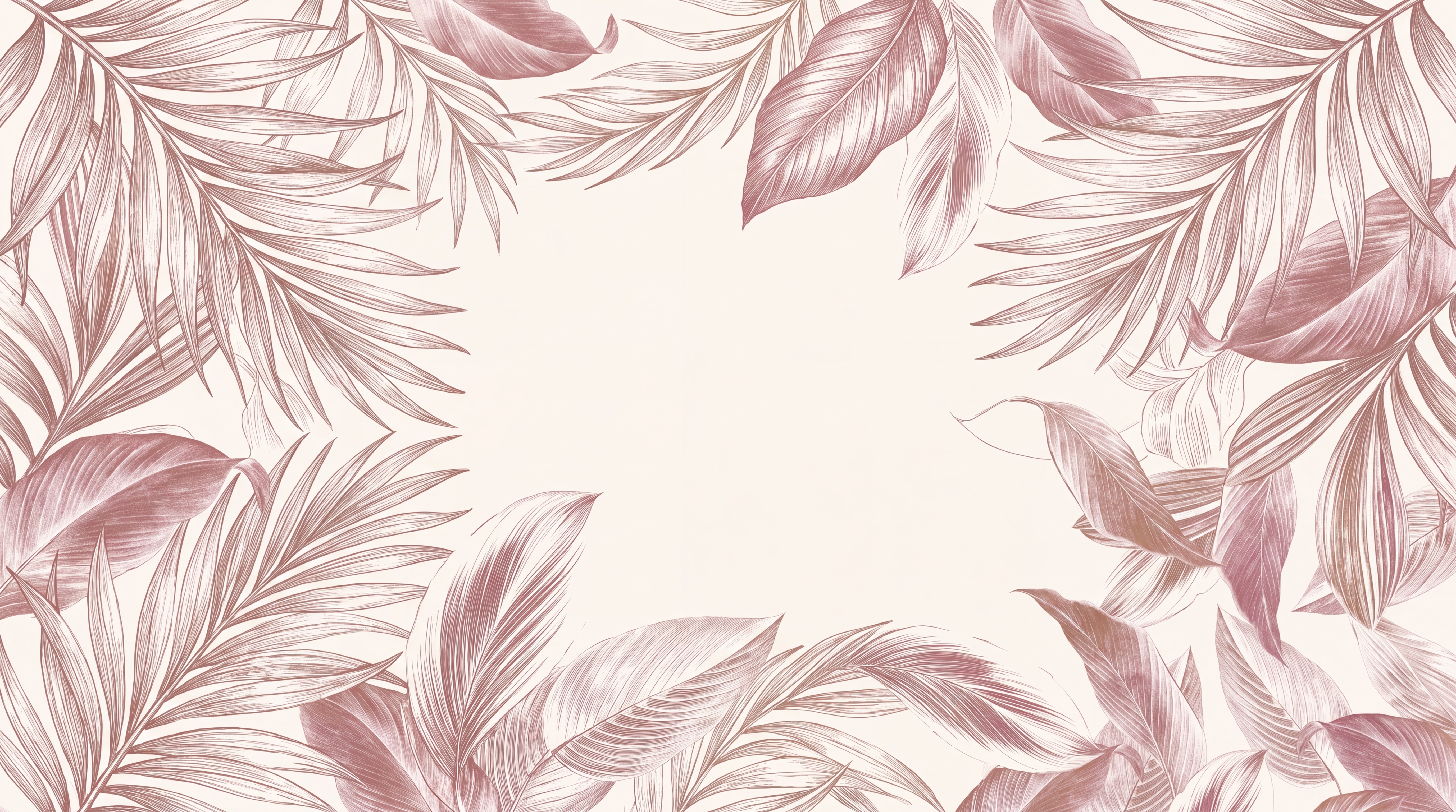 Pink Foliage Botanical Wallpaper Mural Bathroom-wallpaper-murals, Peel-and-stick Finish