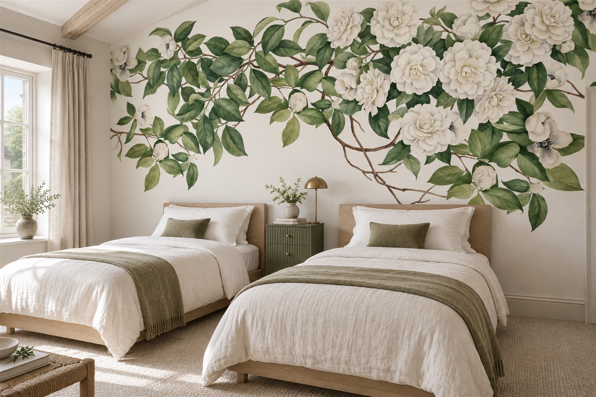 White Pattern Decorative Abstract Wallpaper Mural Bedroom-wallpaper-murals, Peel-and-stick Finish