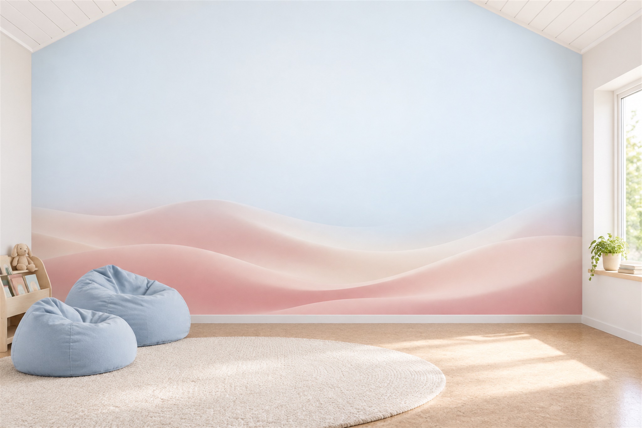 Pink Pattern Decorative Illustrated Wallpaper Mural Accent-wall-wallpaper-murals, Peel-and-stick Finish