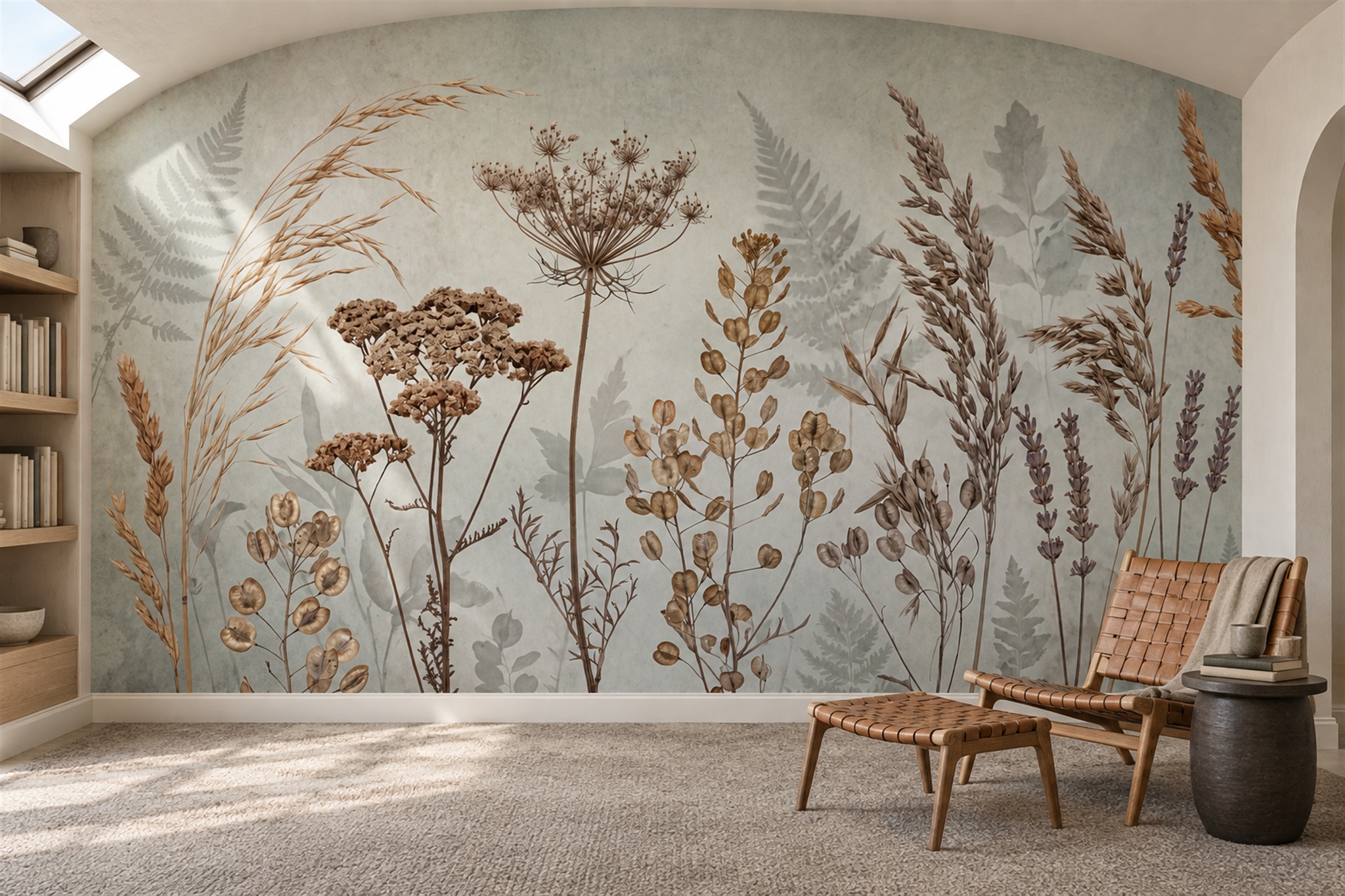 Dried Meadow Grasses And Seed Heads Wallpaper Mural — Wallpaper Mural Design, Peel-and-stick Finish