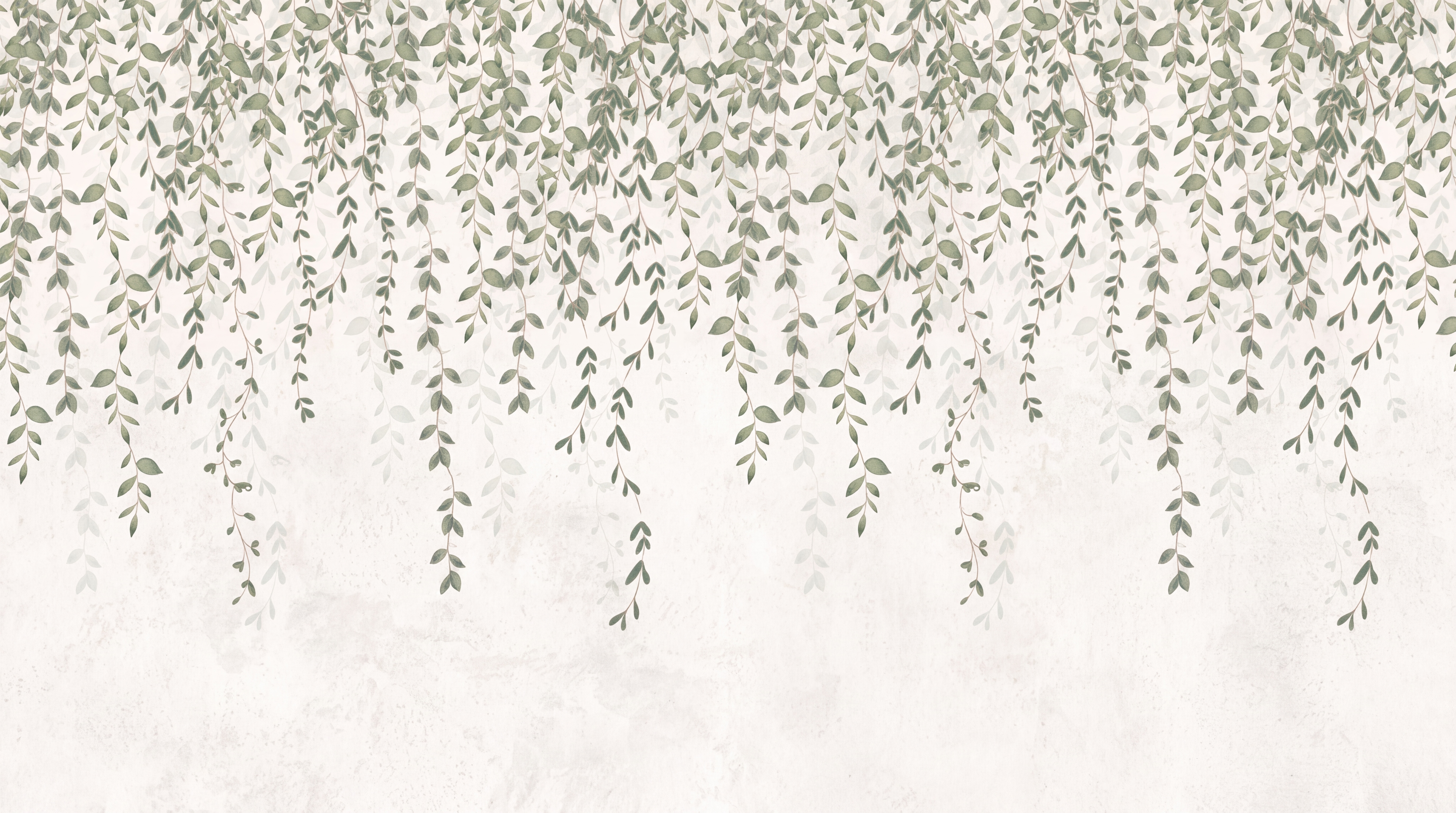 Sage Vine Botanical Abstract Wallpaper Mural, Peel-and-stick Finish