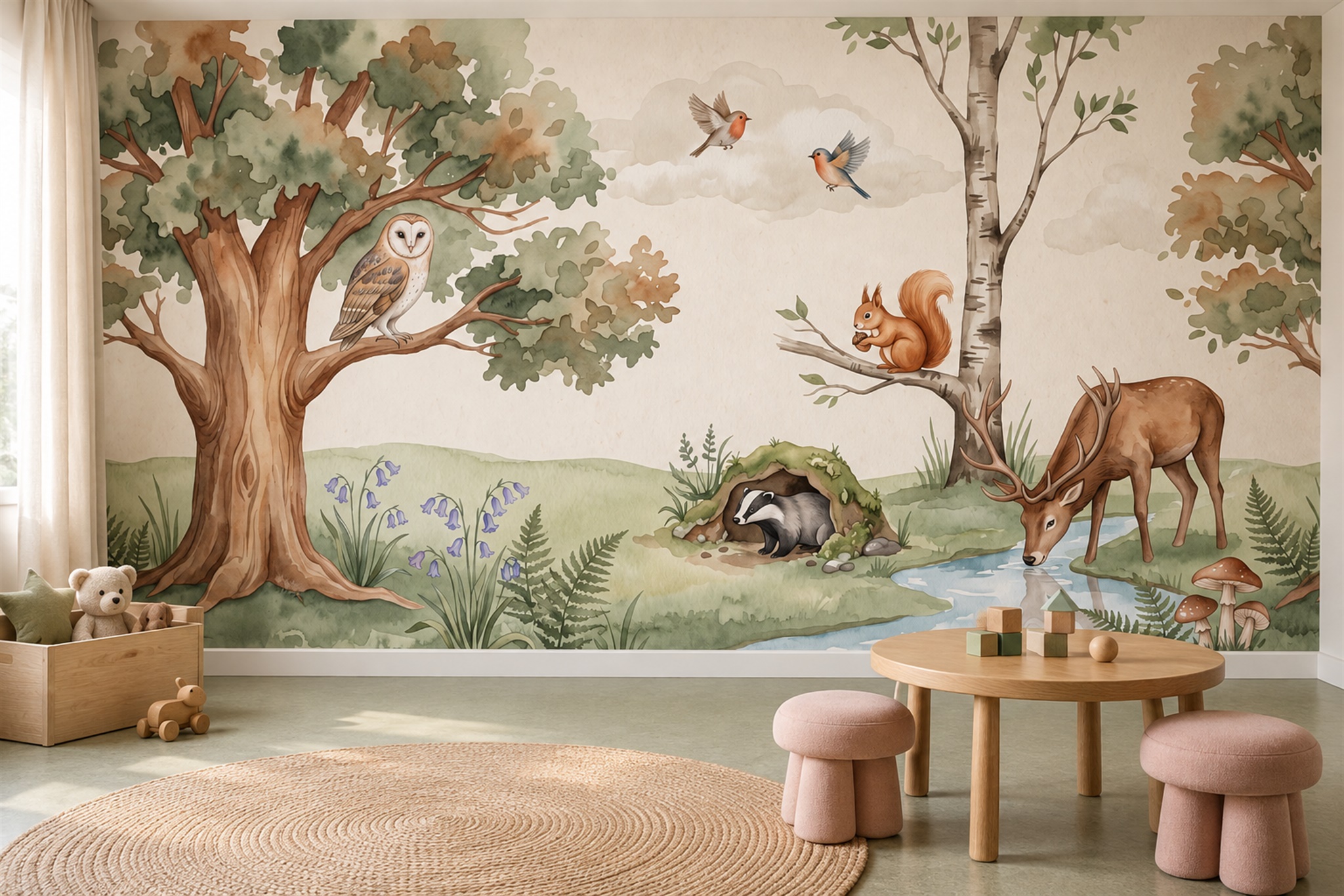 Sage Scenic Scenic Decorative Wallpaper Mural Accent-wall-wallpaper-murals, Peel-and-stick Finish