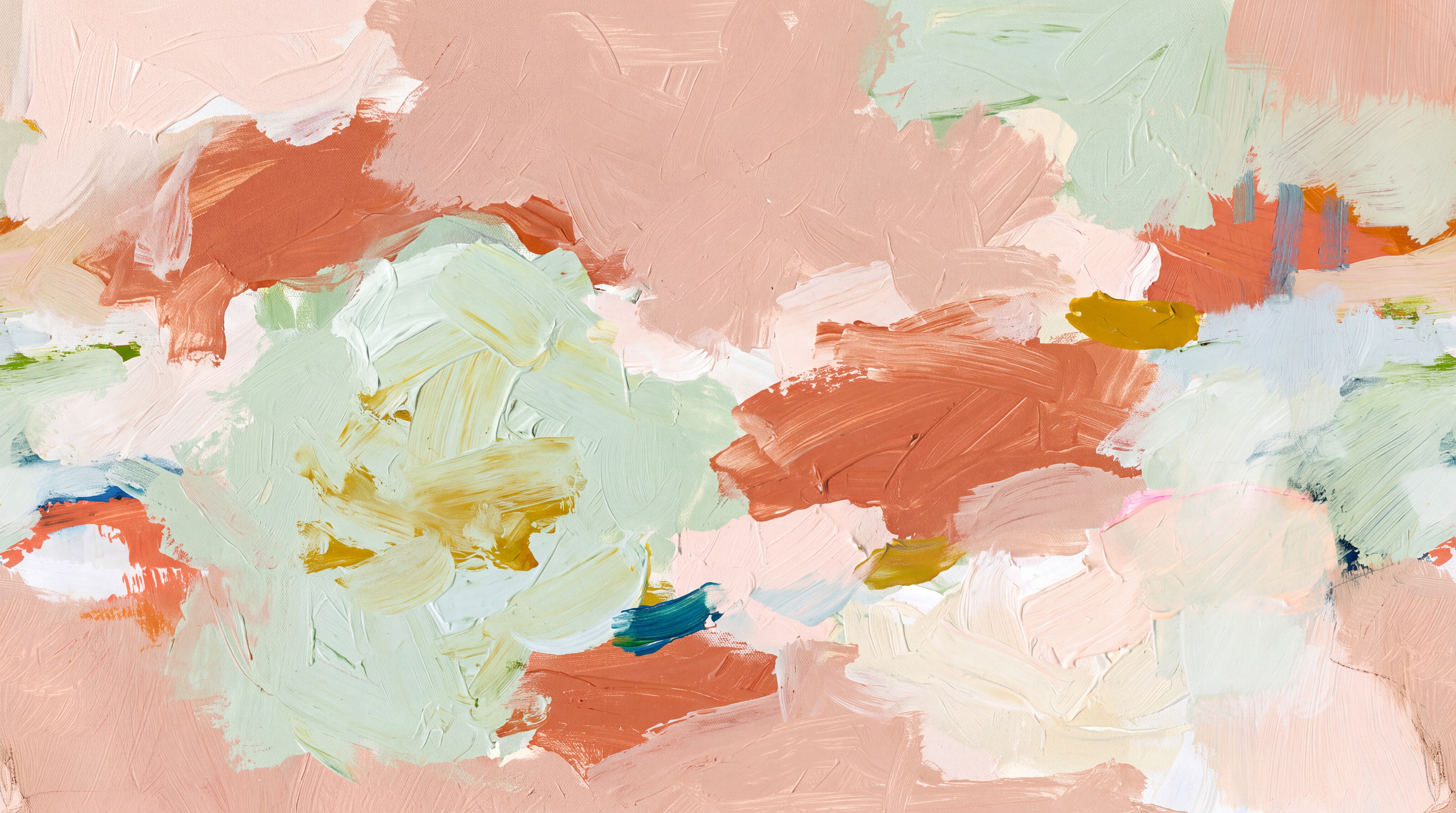 Peach Brushstroke Artful Wallpaper Mural, Peel-and-stick Finish