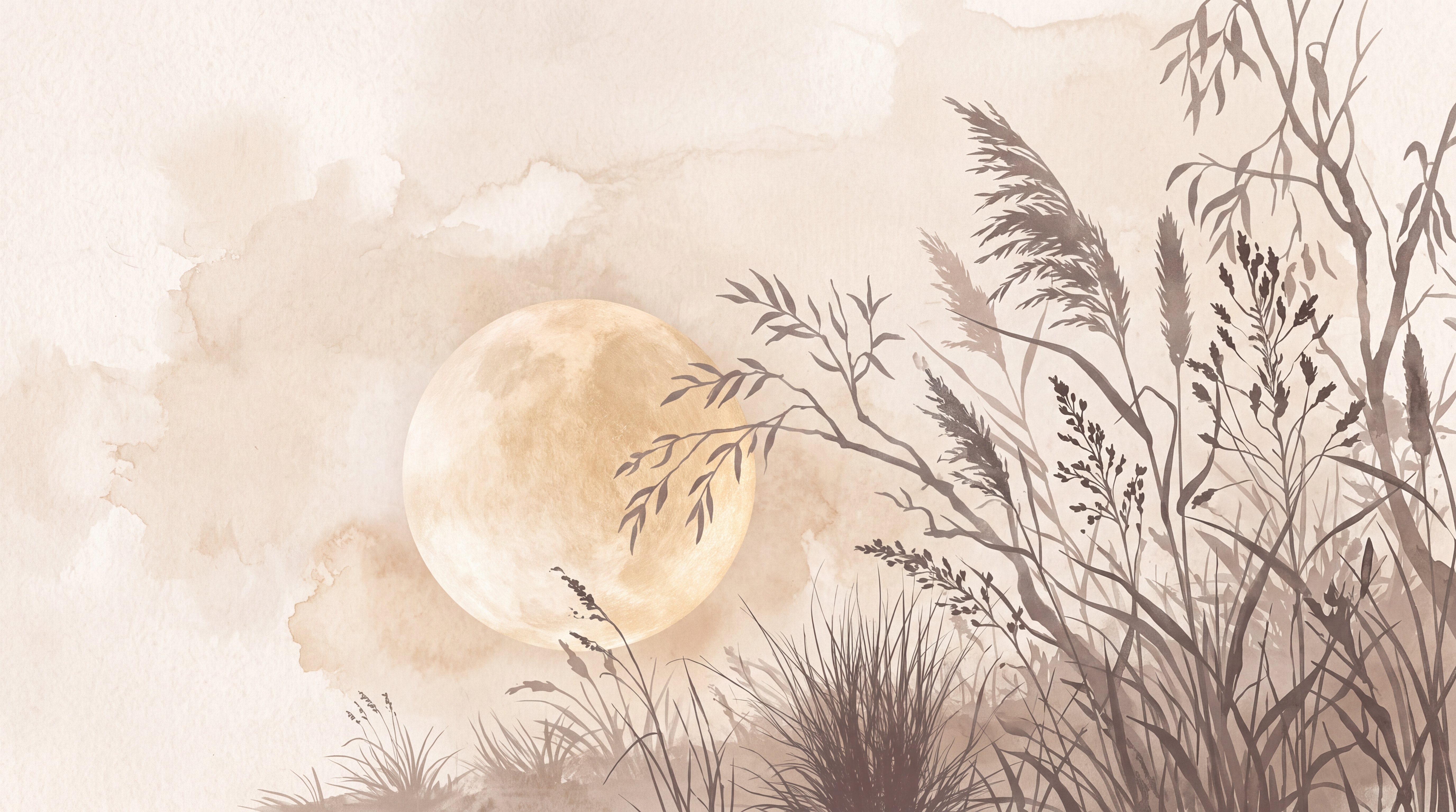 Beige Pattern Decorative Layered Wallpaper Mural, Peel-and-stick Finish