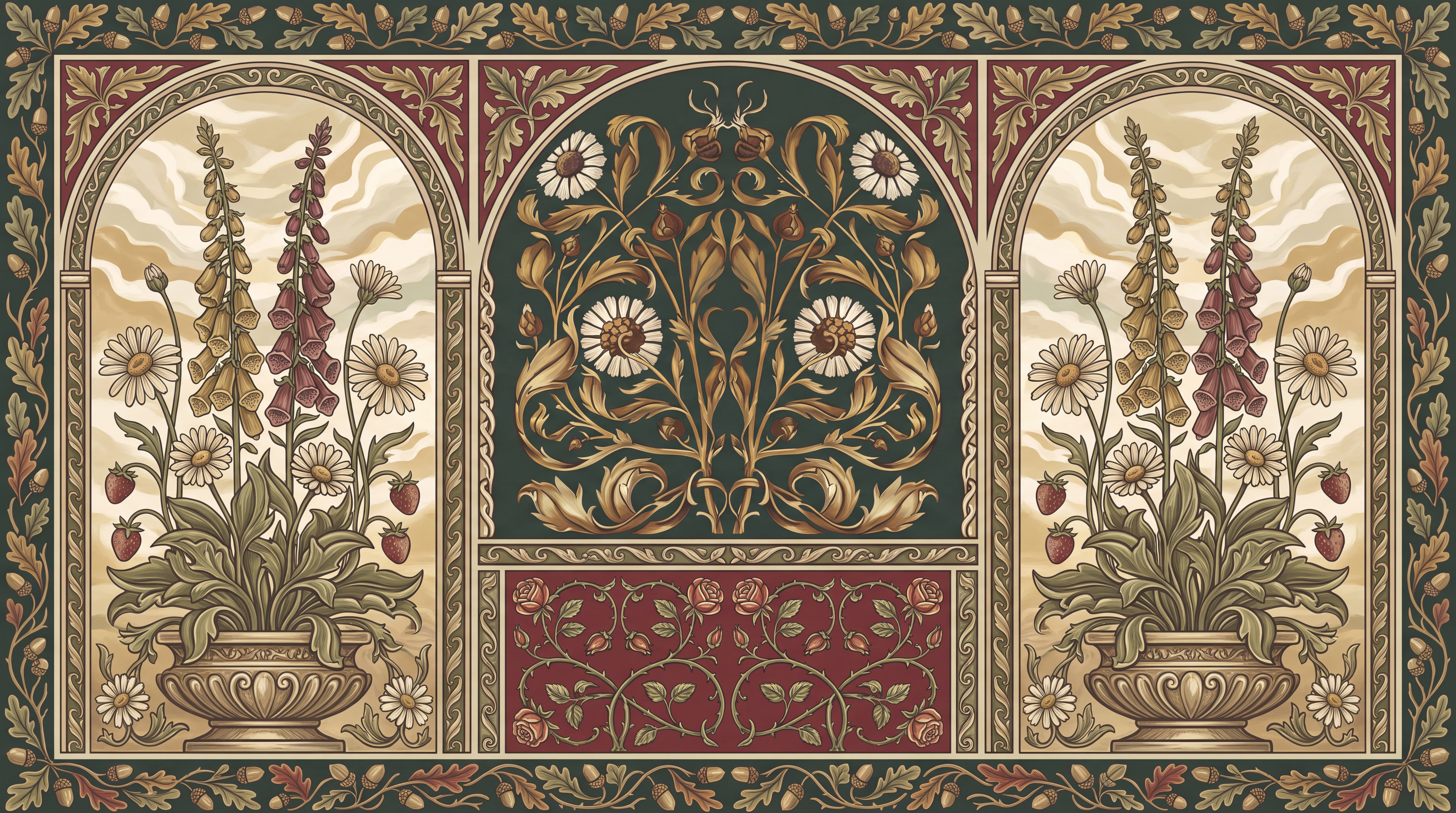 Olive Arched Abstract Wallpaper Mural Entryway-wallpaper-murals, Peel-and-stick Finish
