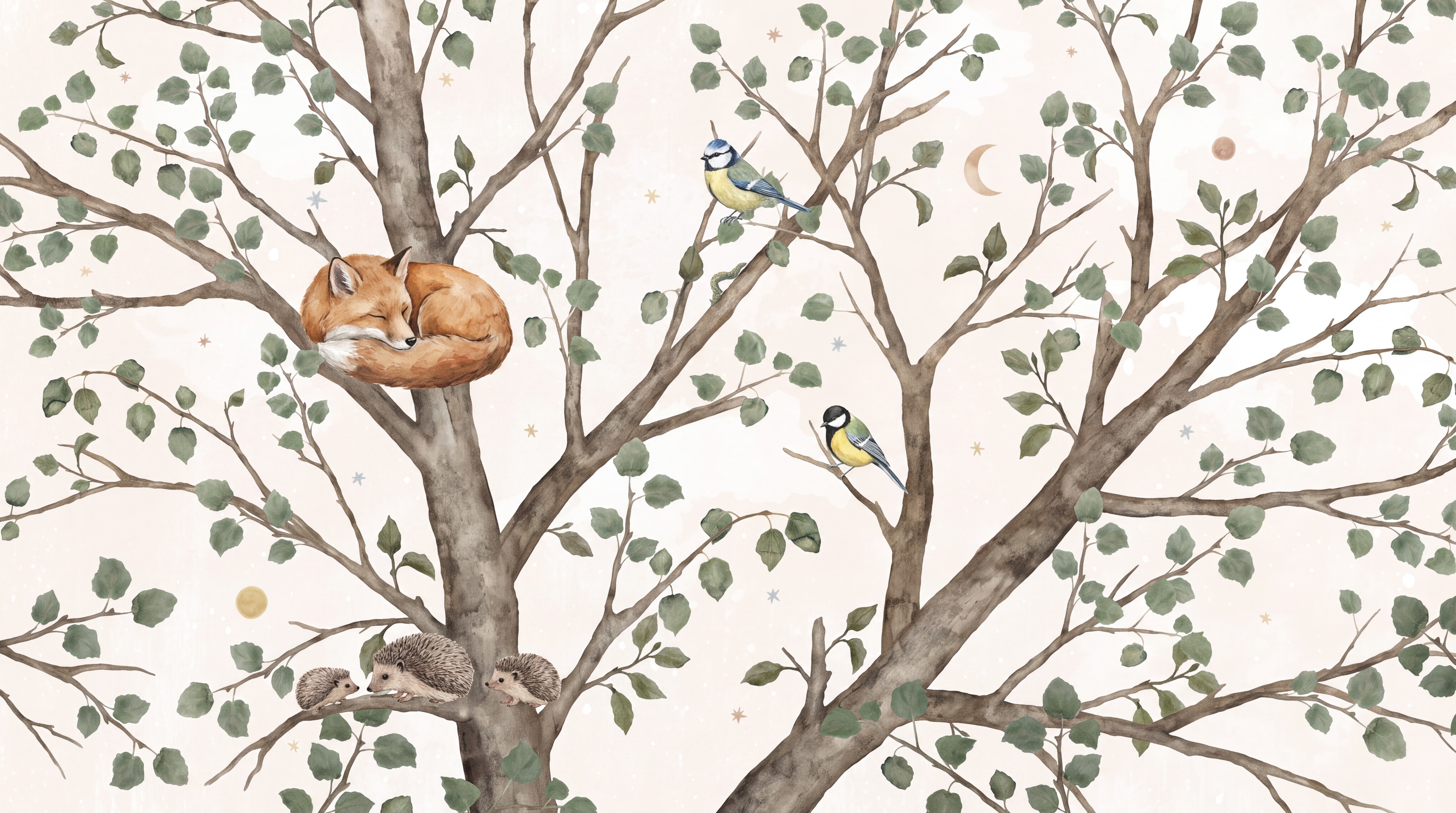 Sage Woodland Scenic Wallpaper Mural Feature-wall-wallpaper-murals, Peel-and-stick Finish