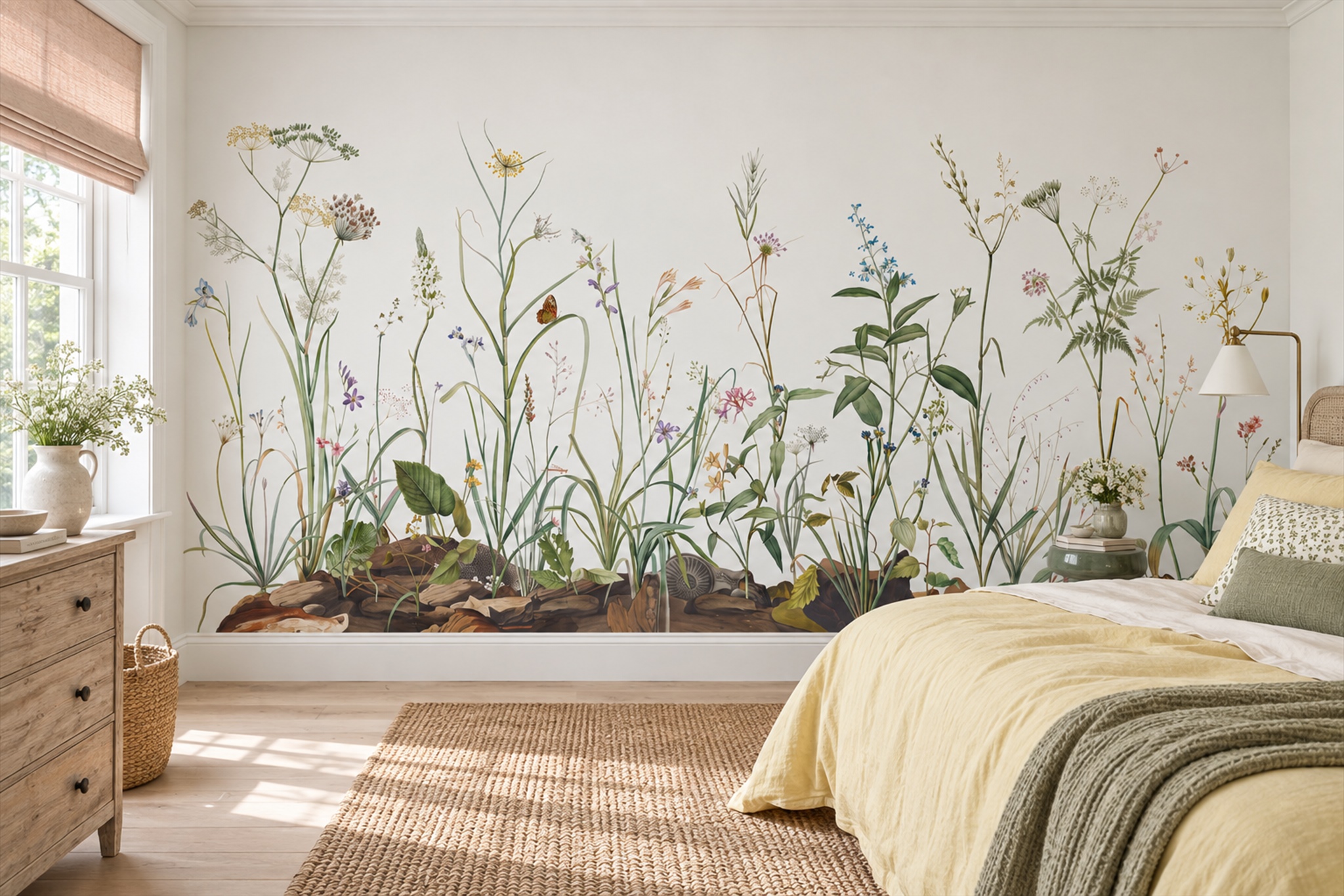 Green Meadow Scenic Decorative Wallpaper Mural Bedroom-wallpaper-murals, Peel-and-stick Finish