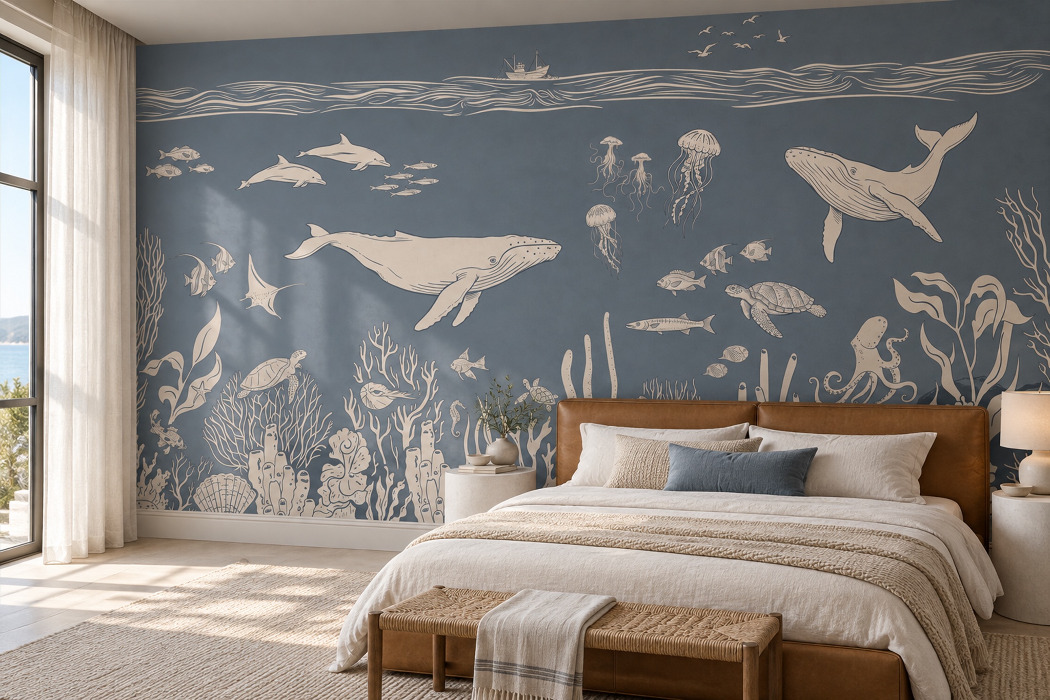 Grey Pattern Decorative Wallpaper Mural Layered Forms Wallpaper Mural Dining-room-wallpaper-murals, Peel-and-stick Finish