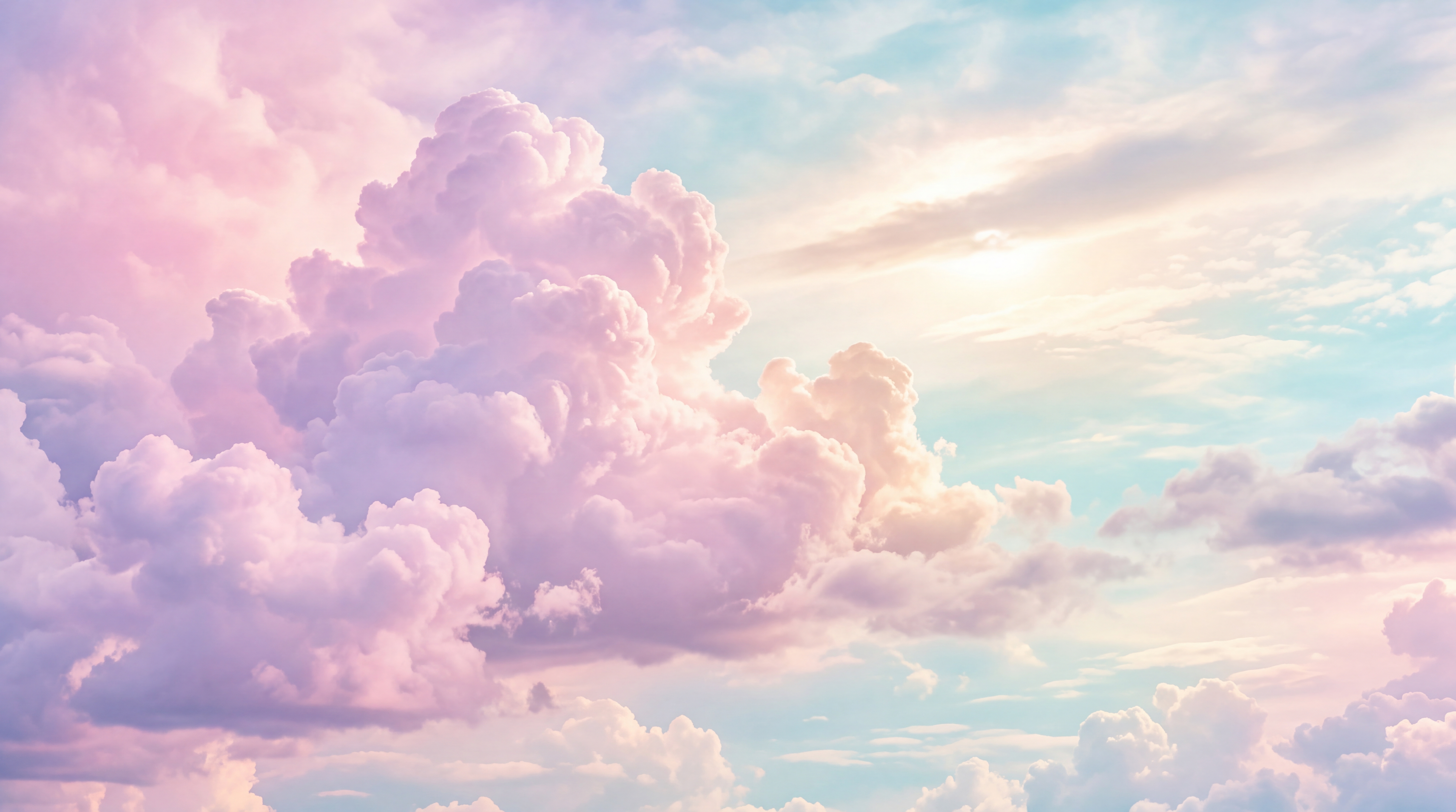 Pink Clouds Artful Wallpaper Mural, Peel-and-stick Finish