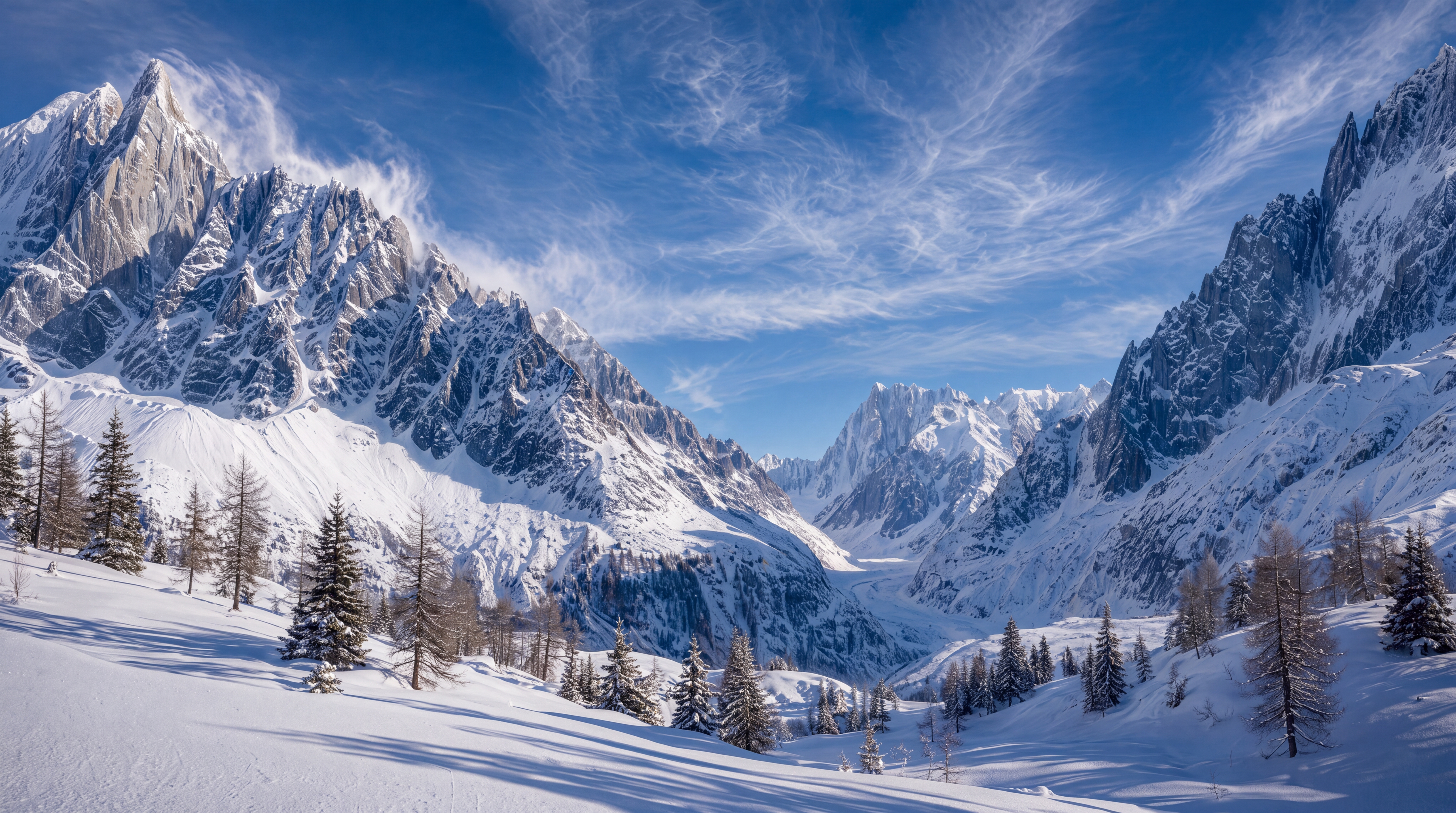 Blue Alpine Scenic Wallpaper Mural, Peel-and-stick Finish