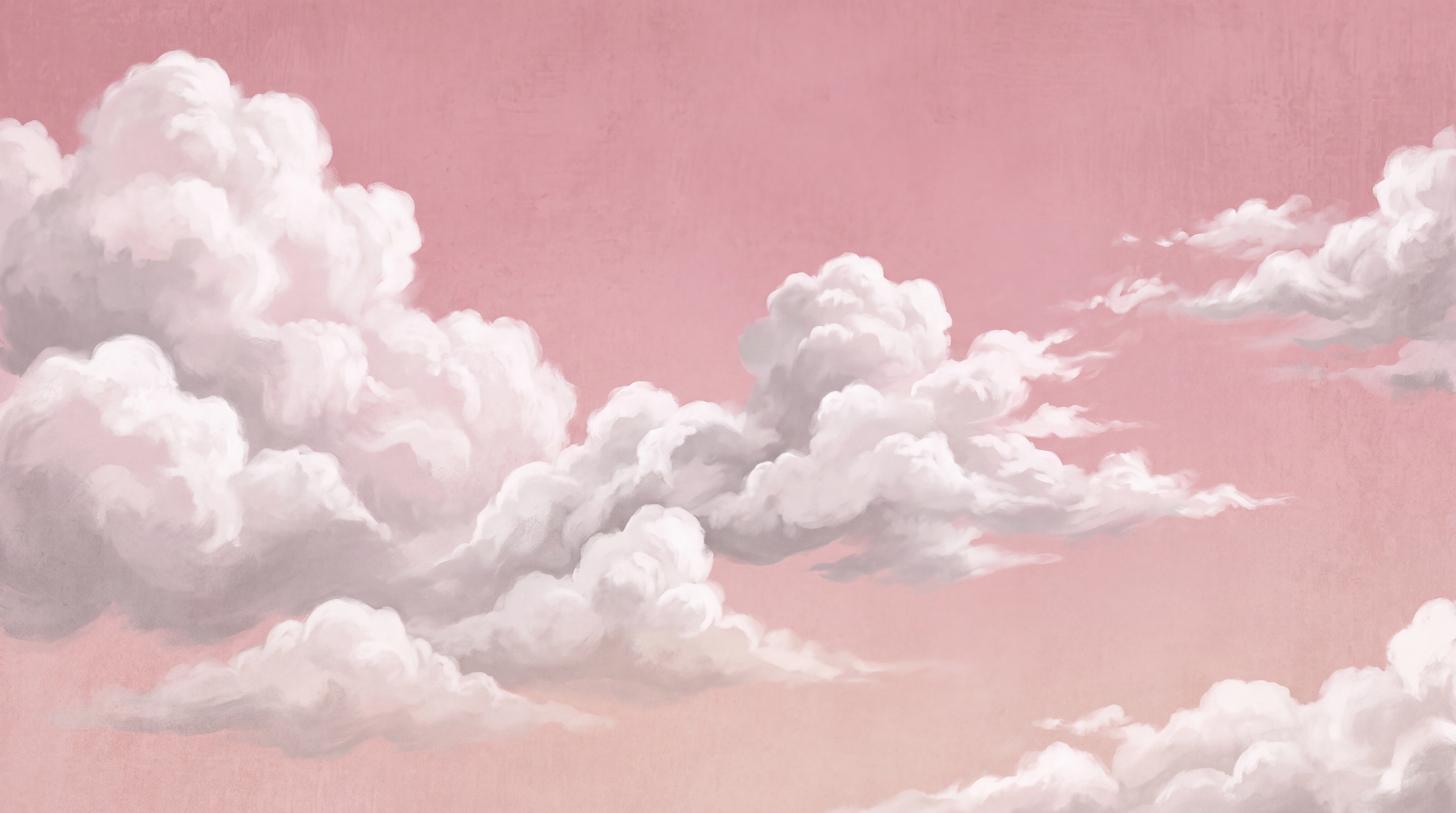 Pink Clouds Artful Abstract Wallpaper Mural, Peel-and-stick Finish