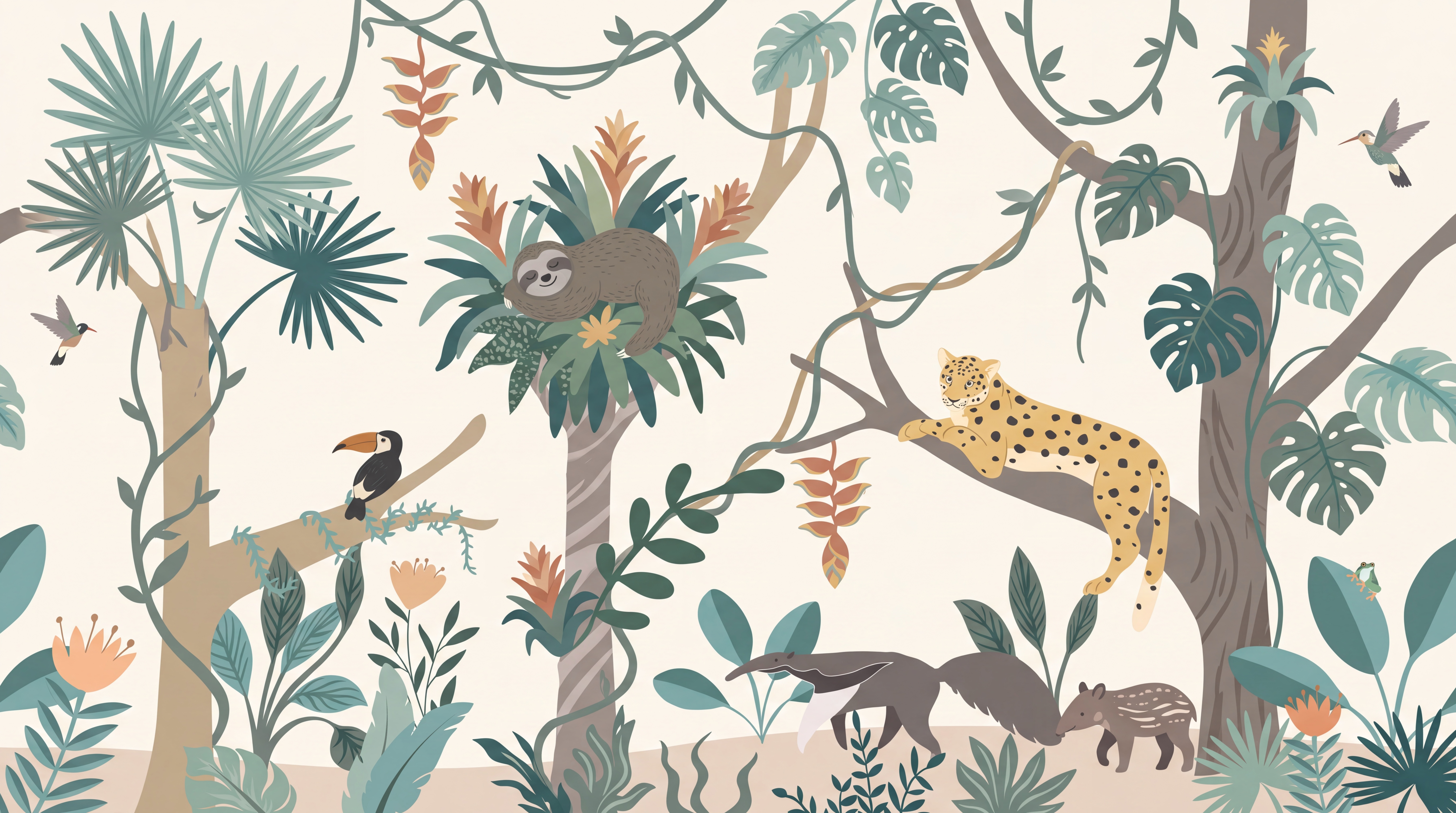 Teal Toile Artful Wallpaper Mural, Peel-and-stick Finish