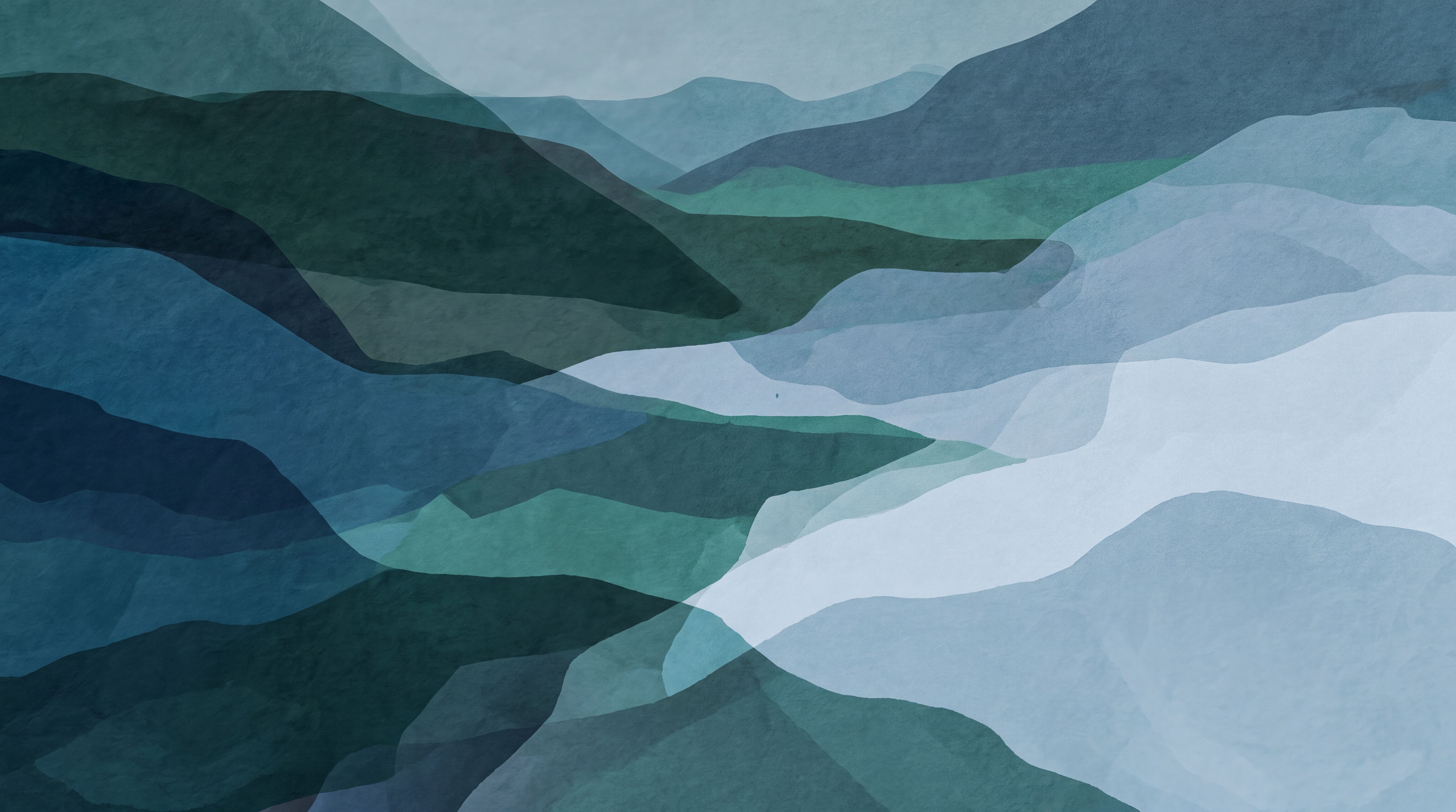 Teal Hills Scenic Wallpaper Mural, Peel-and-stick Finish