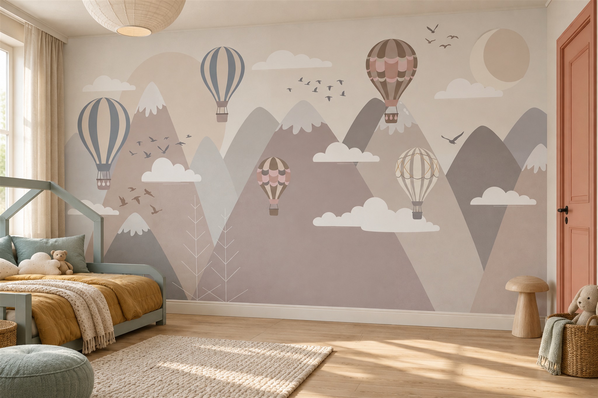Taupe Pattern Decorative Wallpaper Mural Layered Abstract Wallpaper Accent-wall-wallpaper-murals, Peel-and-stick Finish