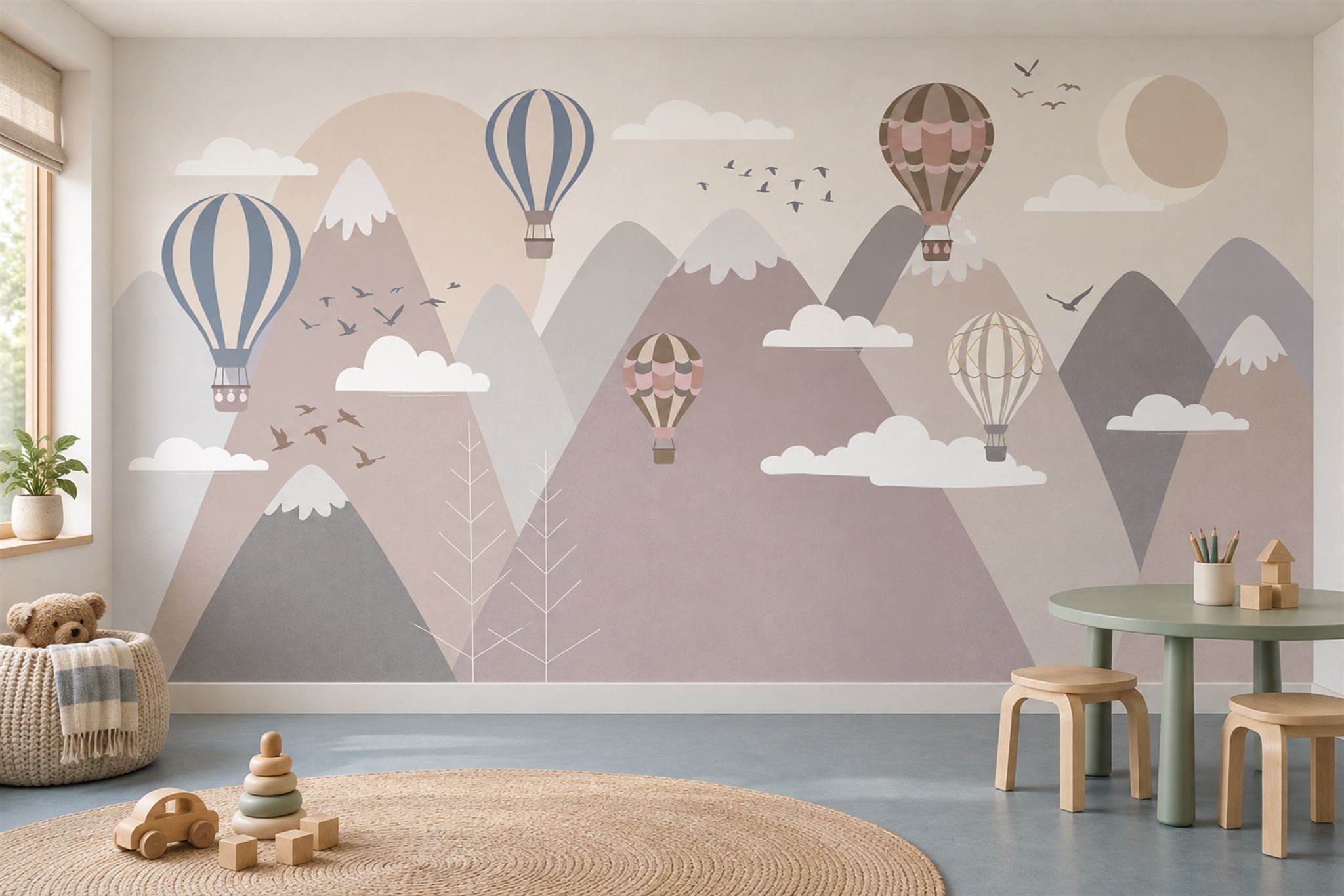 Taupe Pattern Decorative Wallpaper Mural Layered Abstract Wallpaper Nursery-wallpaper-murals, Peel-and-stick Finish