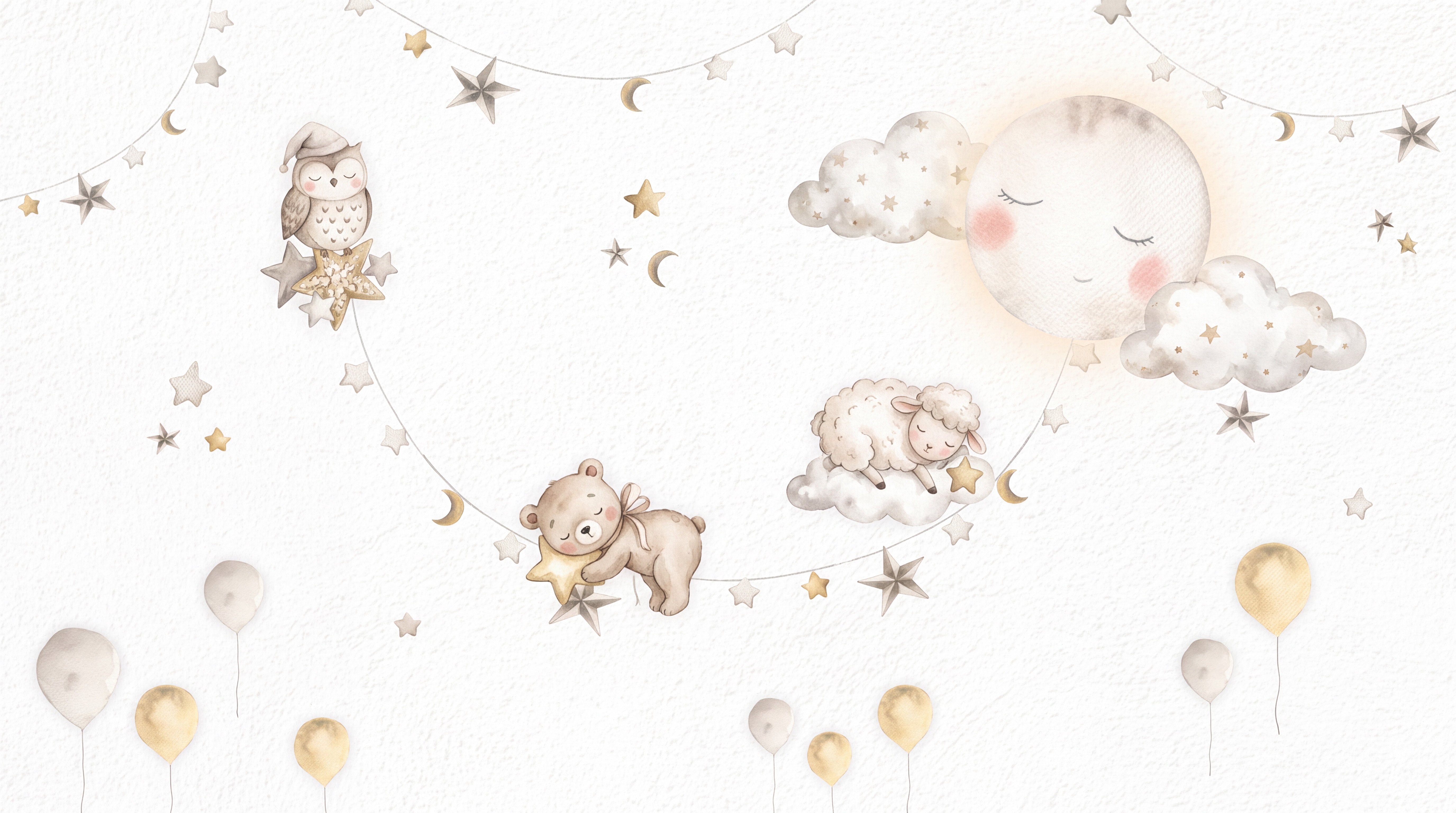 Ivory Pattern Decorative Textured Wallpaper Mural, Shown In A Nursery, Peel-and-stick Finish