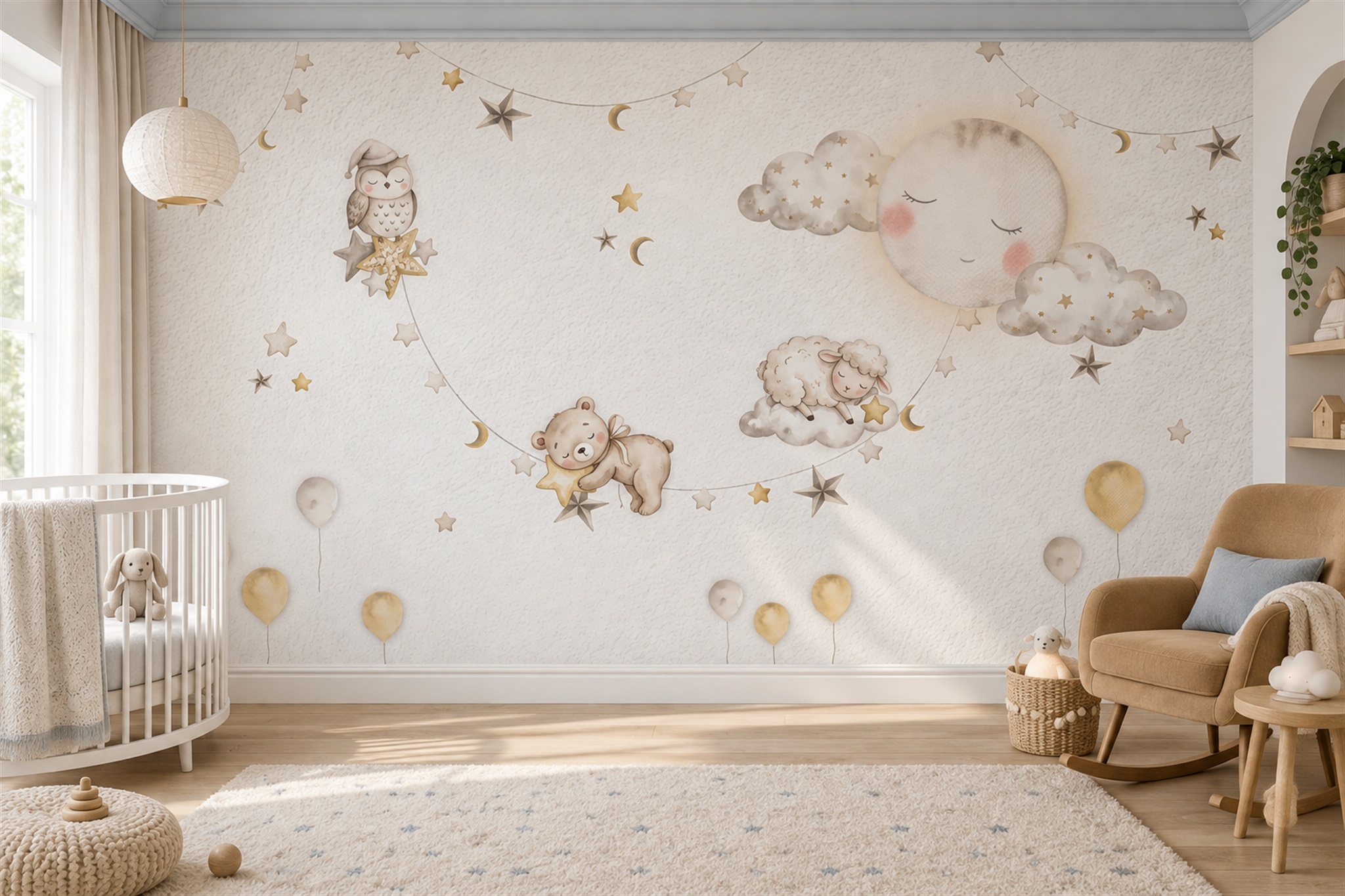 Ivory Pattern Decorative Textured Wallpaper Mural Nursery-wallpaper-murals, Peel-and-stick Finish