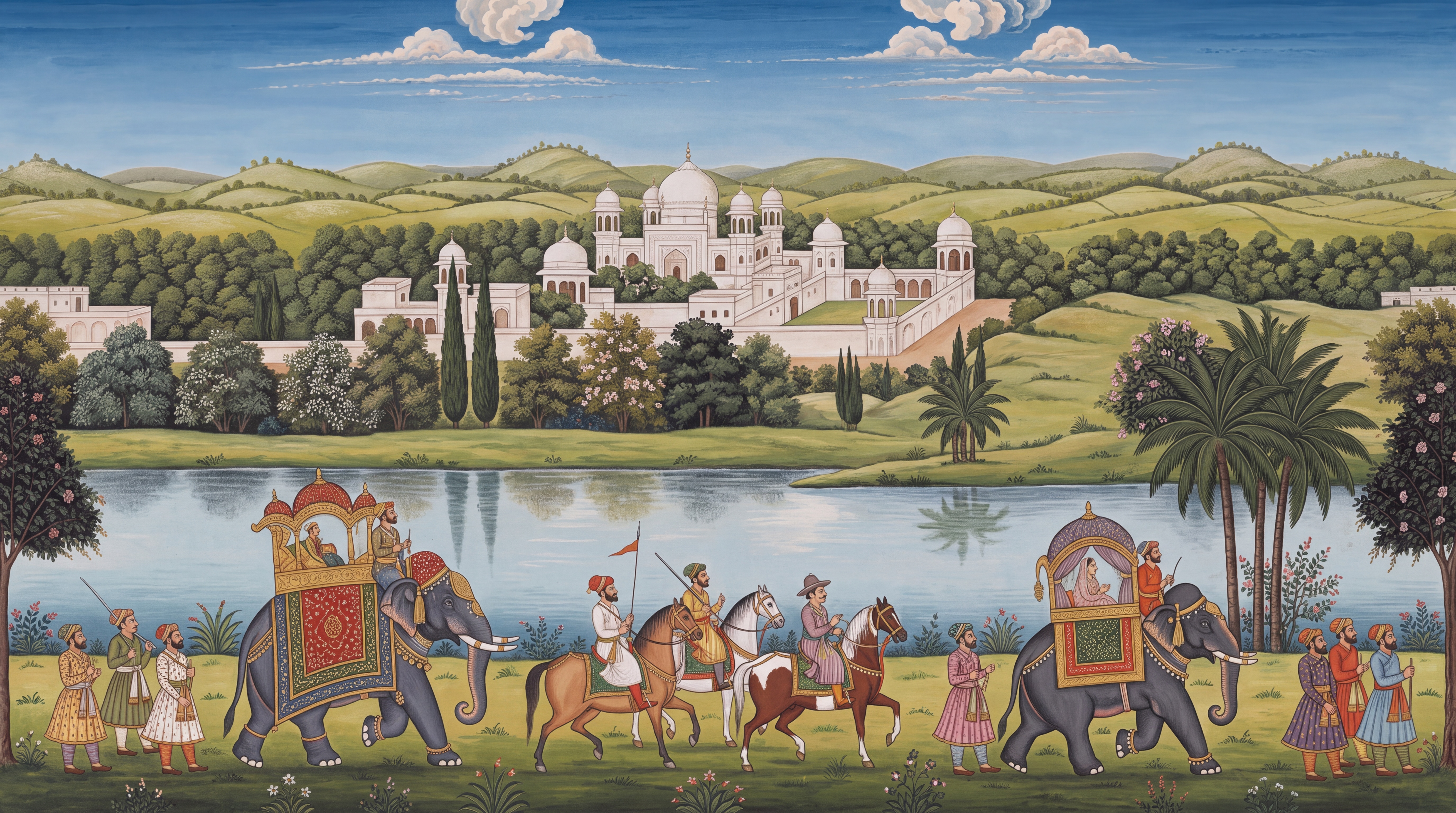 Olive Palace Scenic Wallpaper Mural, Peel-and-stick Finish