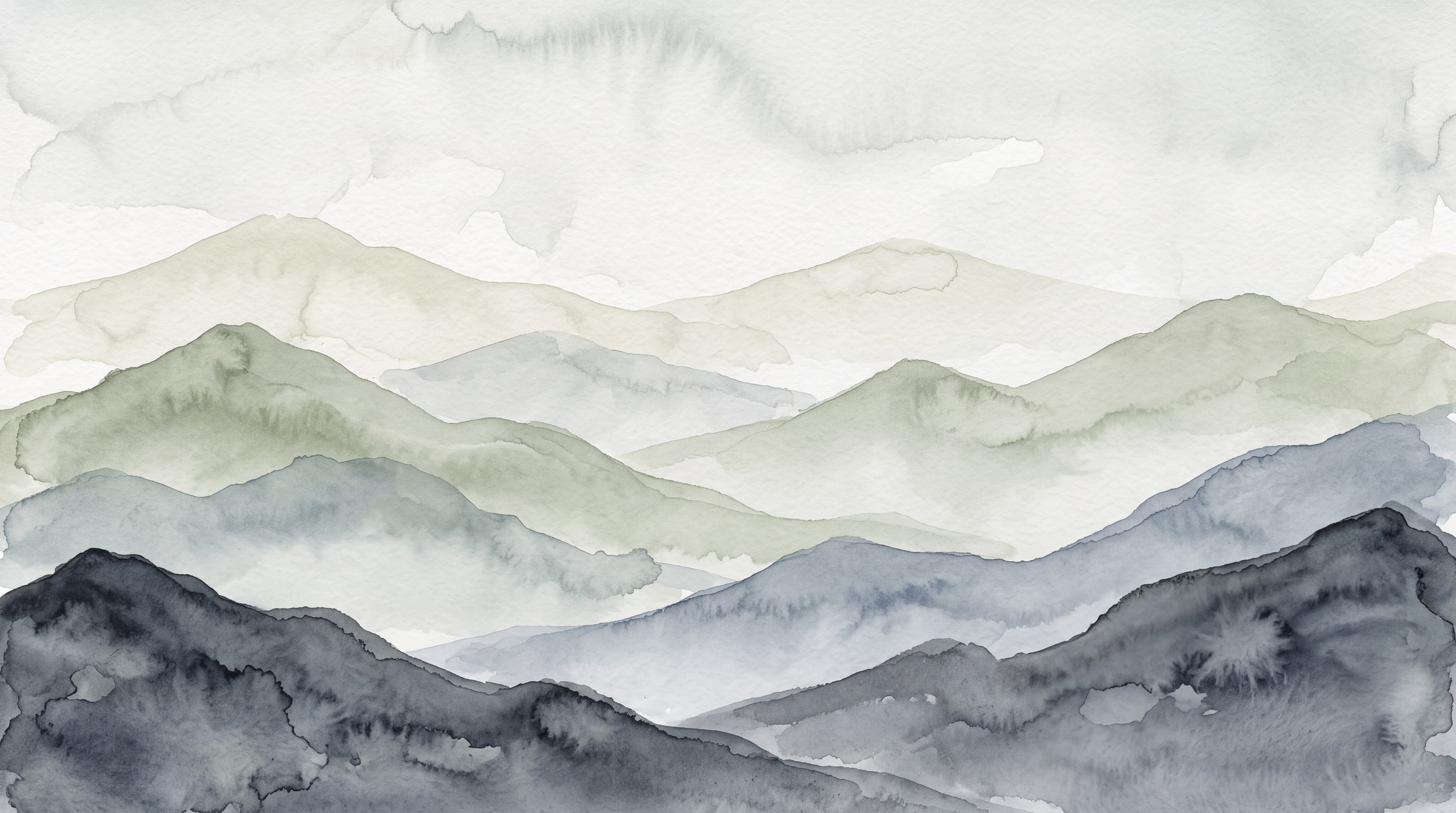 Grey Mountain Scenic Organic Wallpaper Mural, Peel-and-stick Finish
