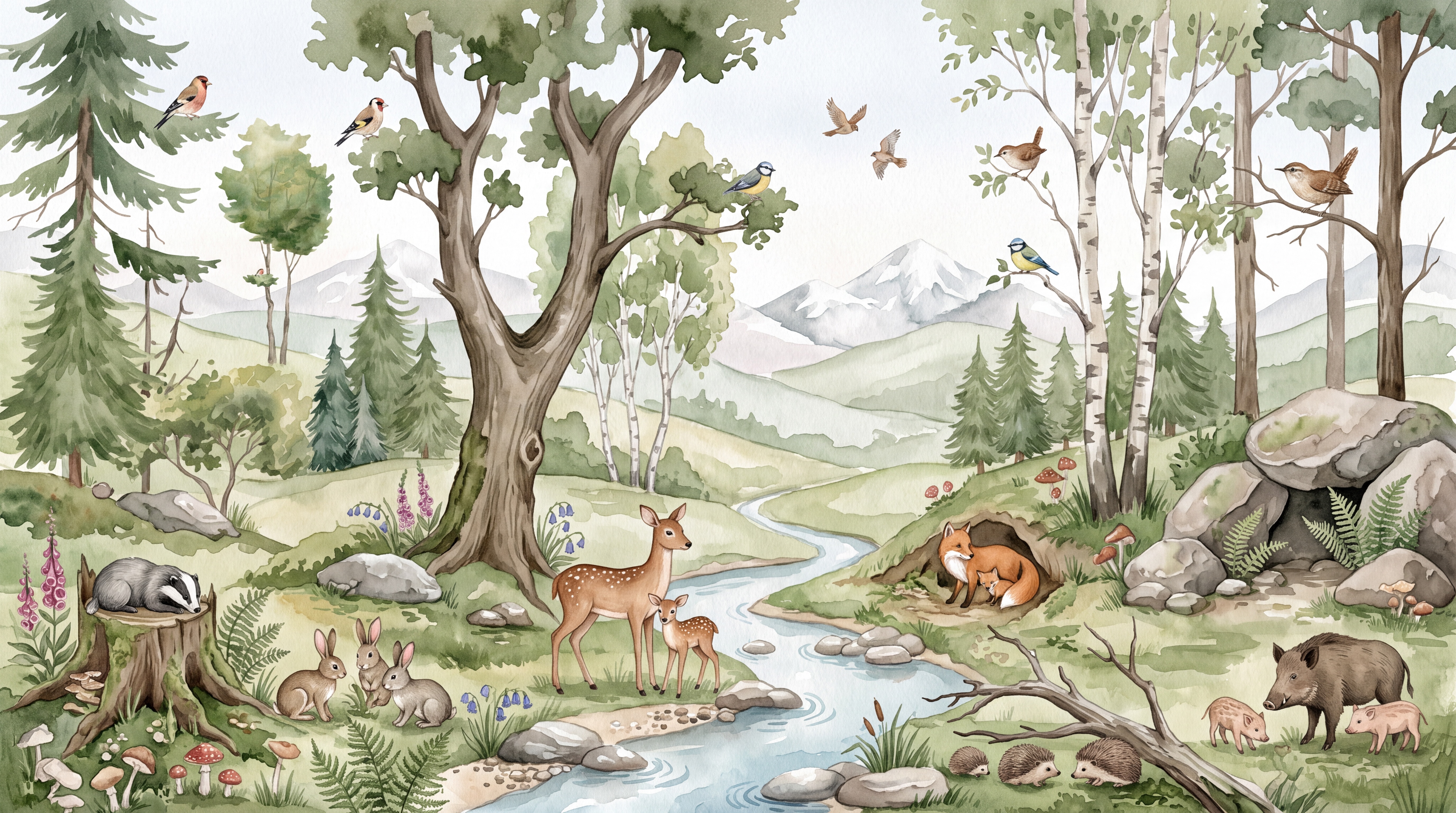Sage Scenic Scenic Textured Wallpaper Mural, Peel-and-stick Finish