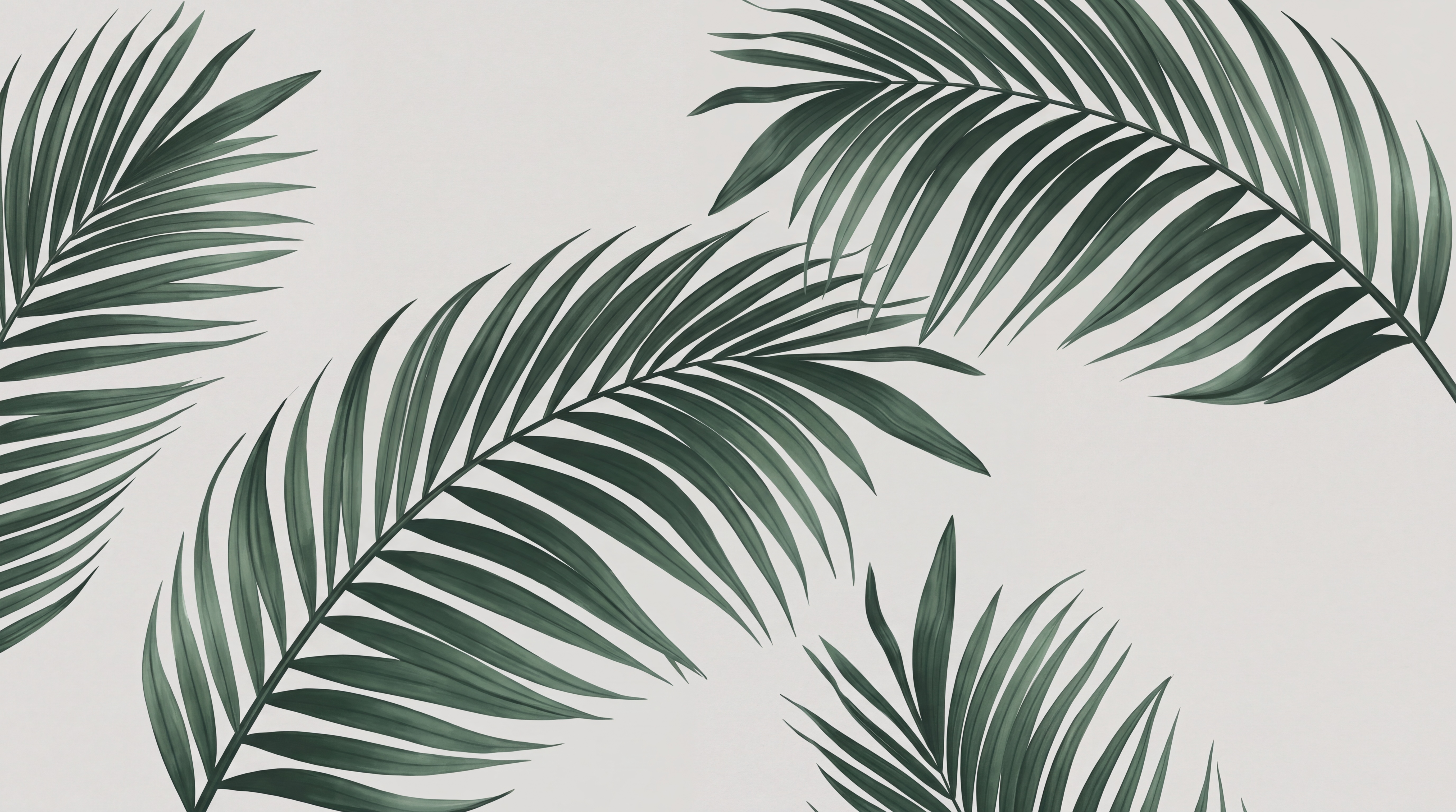 Green Palm Artful Layered Wallpaper Mural Feature-wall-wallpaper-murals, Peel-and-stick Finish