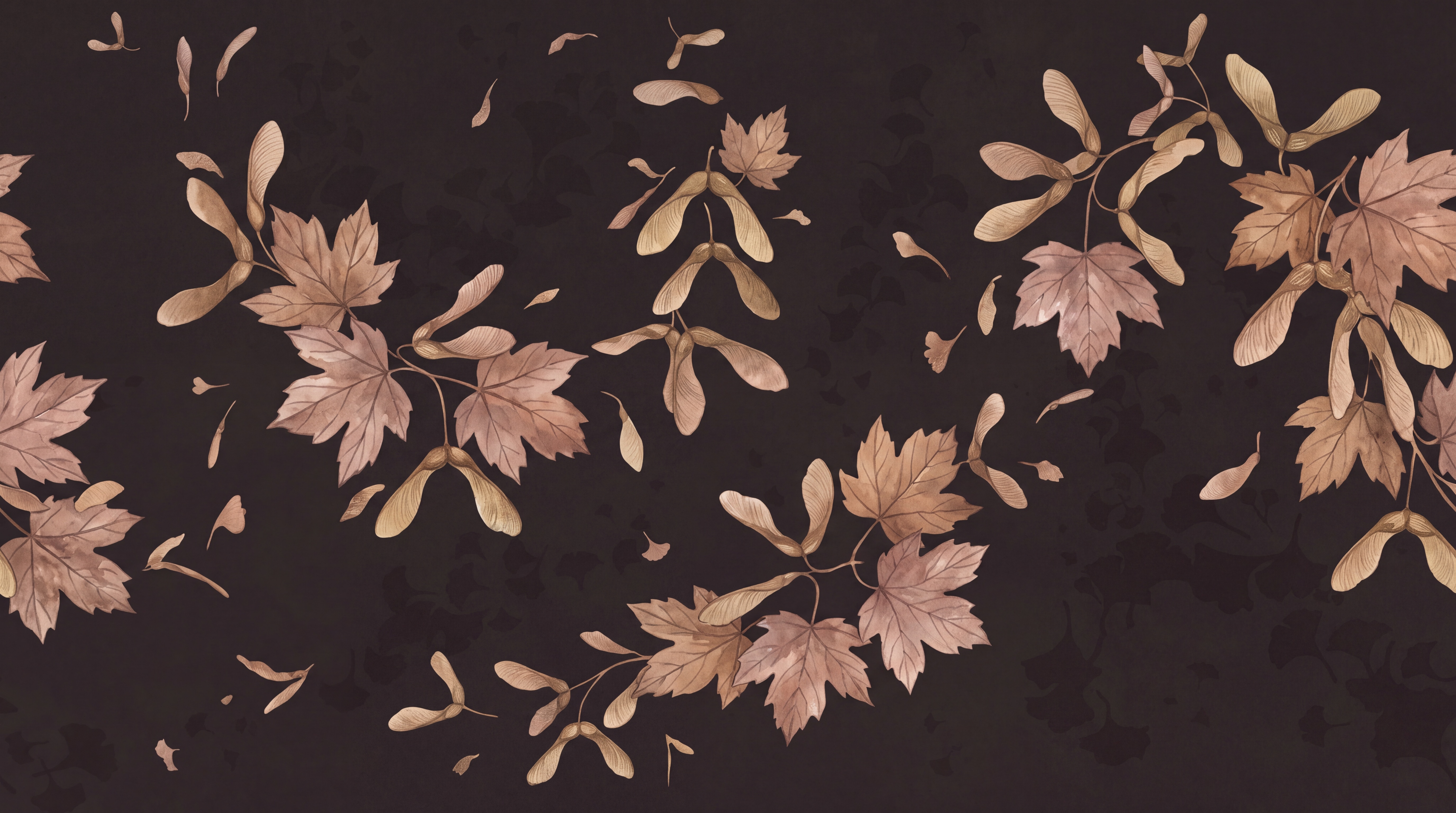 Brown Leaf Botanical Wallpaper Mural, Peel-and-stick Finish