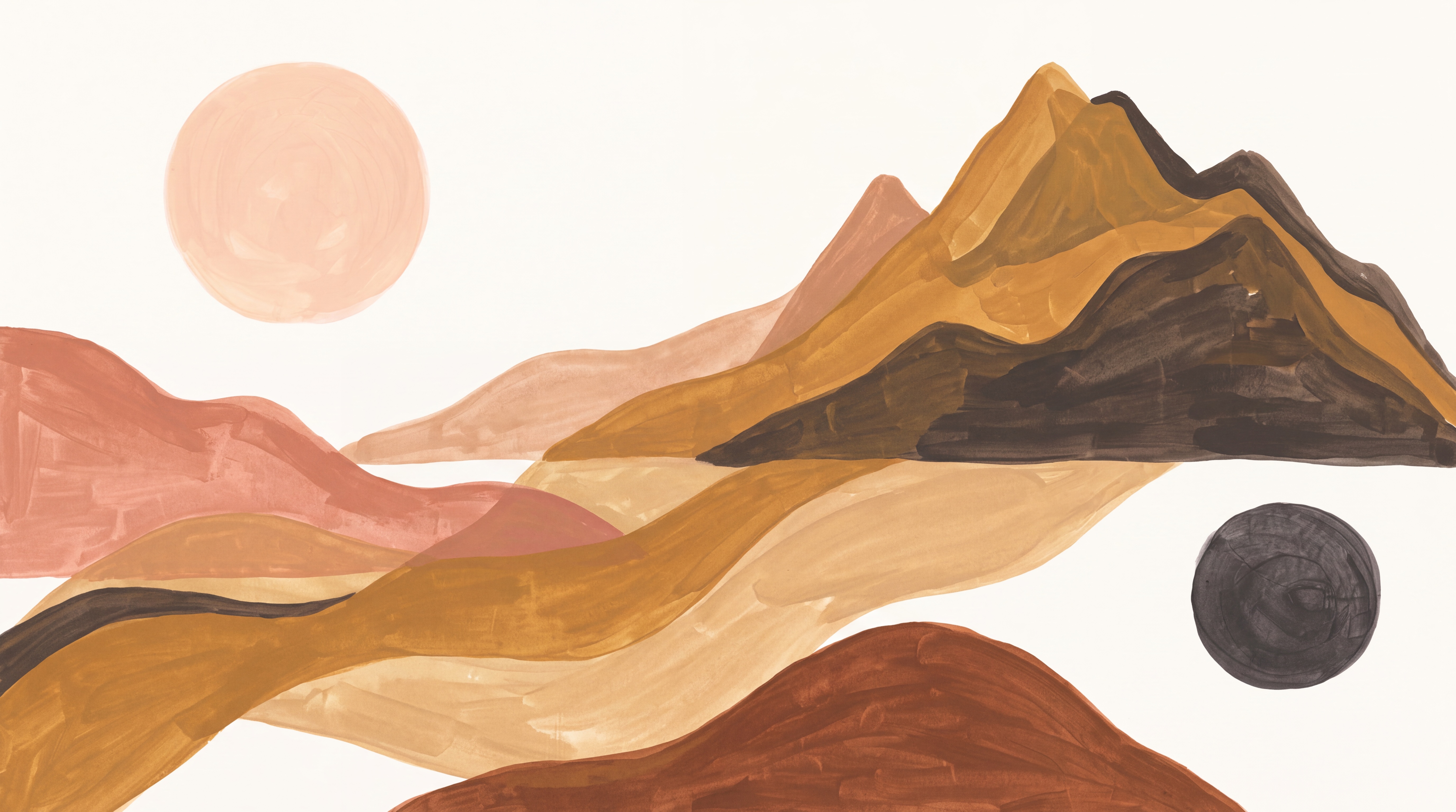 Rust Mountain Scenic Wallpaper Mural, Peel-and-stick Finish