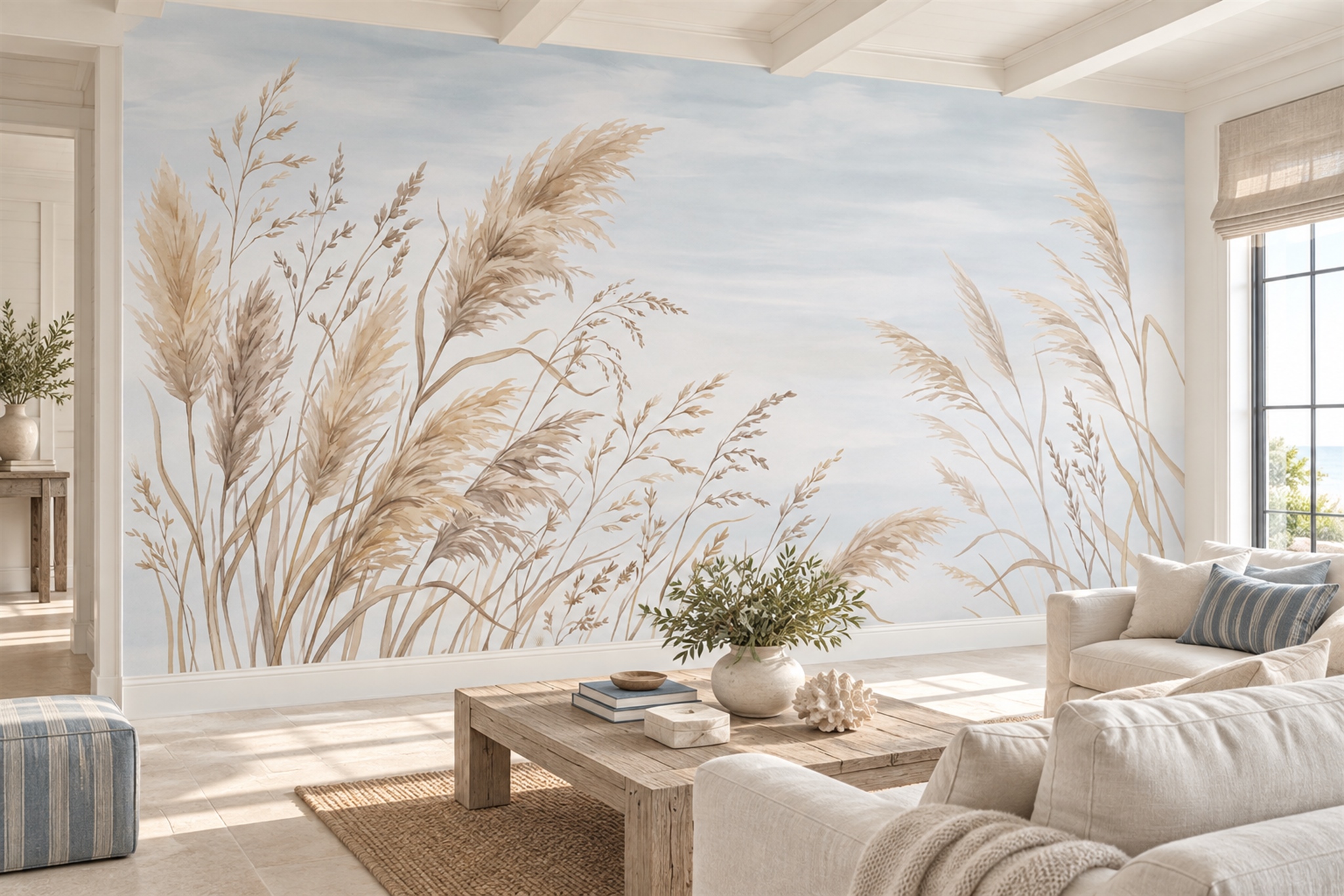Beige Pattern Decorative Textured Wallpaper Mural Accent-wall-wallpaper-murals, Peel-and-stick Finish