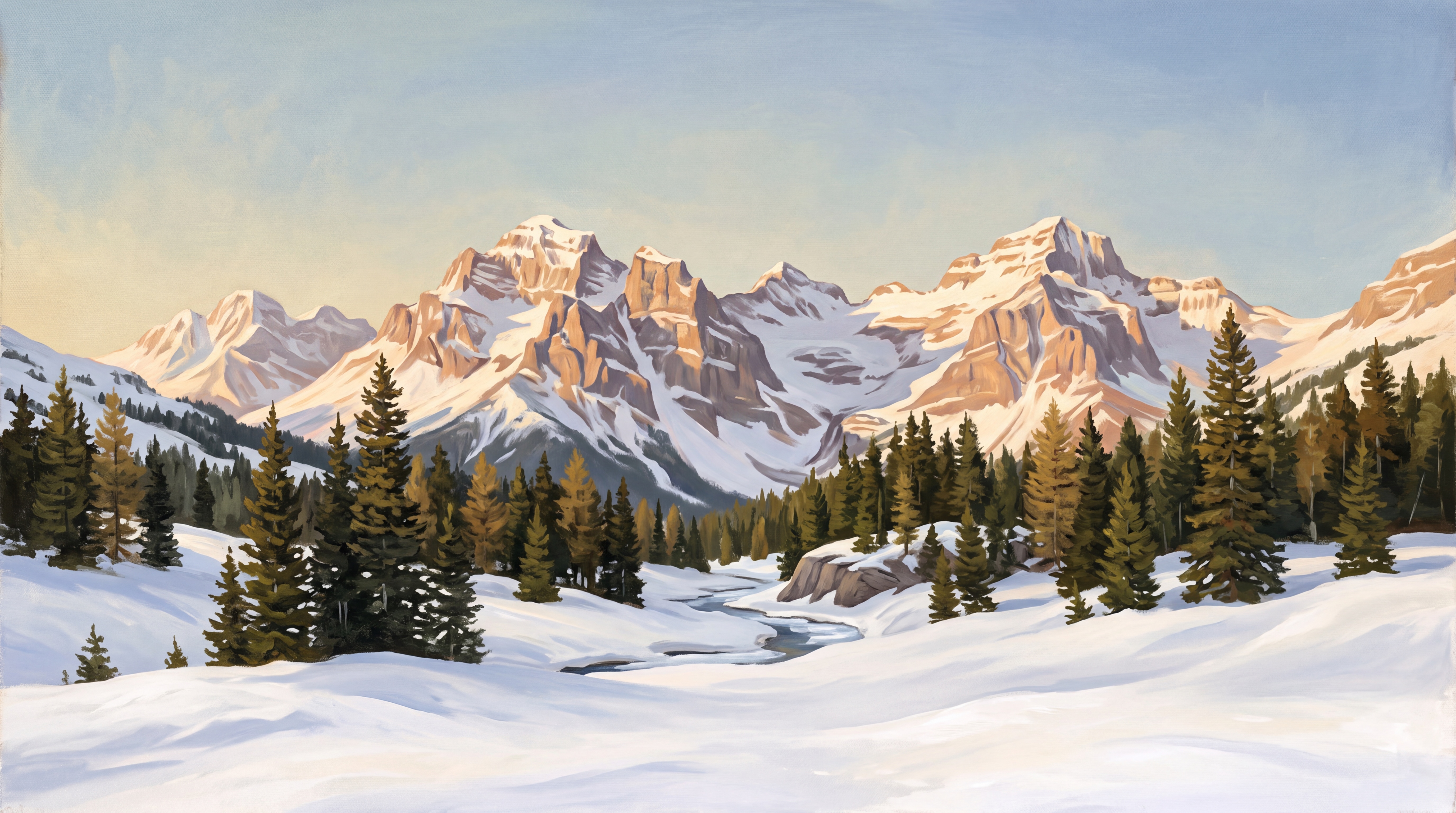 Blue Alpine Scenic Decorative Wallpaper Mural, Peel-and-stick Finish