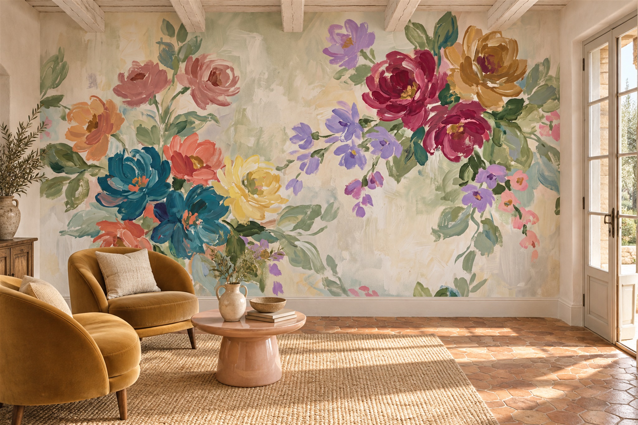 How Does Lighting Change the Look of Mural Wallpaper? — wallpaper mural design preview, peel-and-stick finish