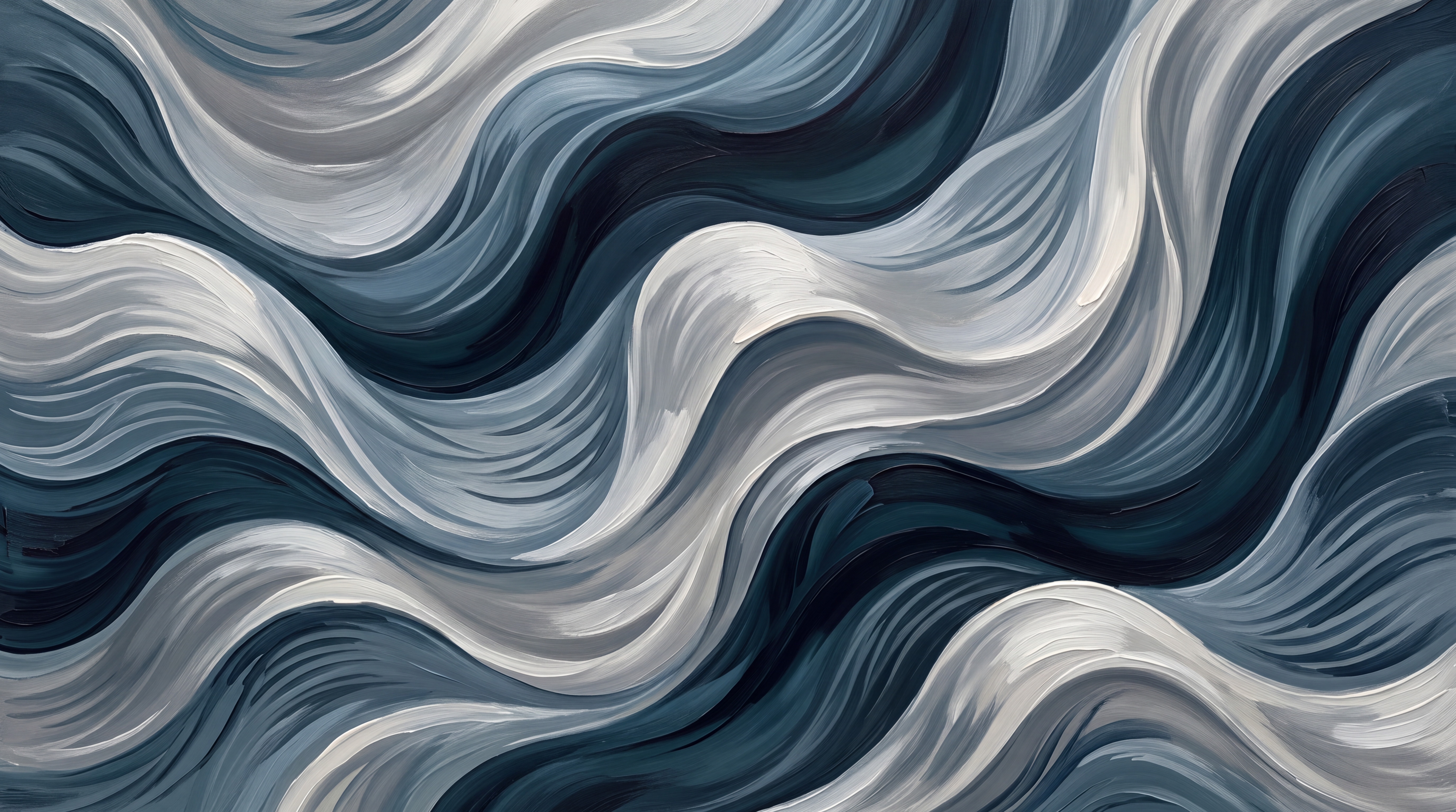 Navy Waves Artful Wallpaper Mural, Peel-and-stick Finish
