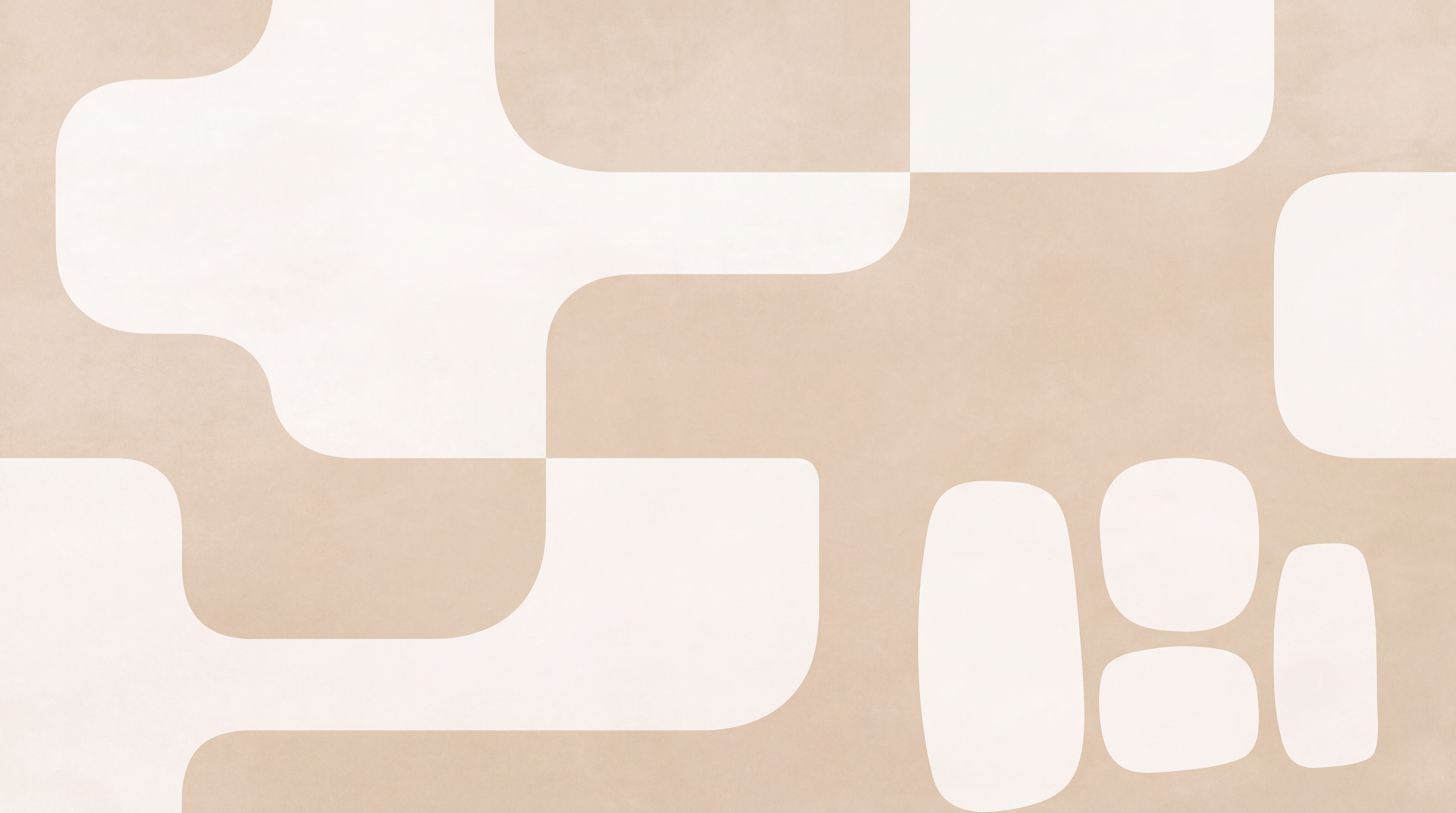 Beige Shaped Abstract Wallpaper Mural, Peel-and-stick Finish