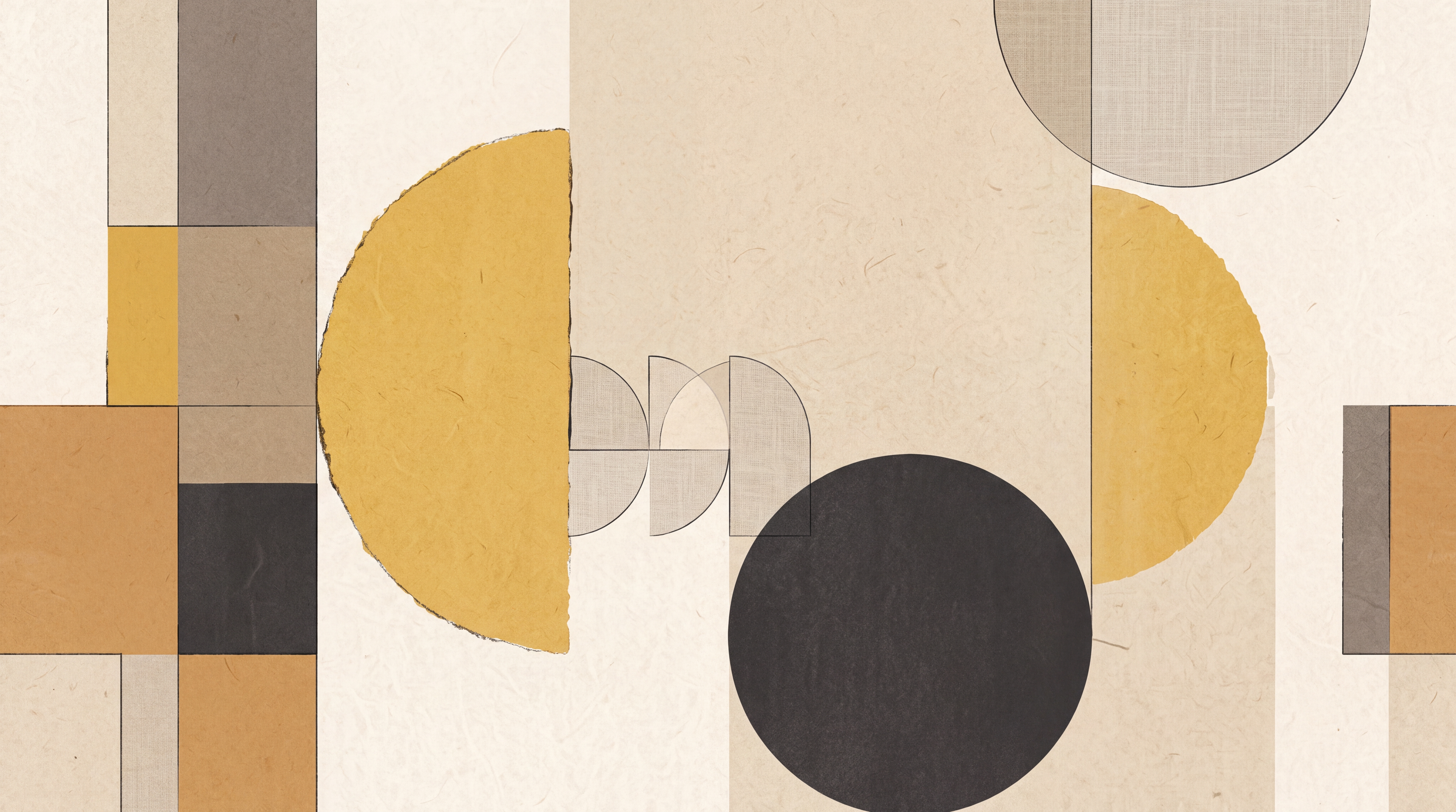 Gold Geometric Abstract Wallpaper Mural, Peel-and-stick Finish