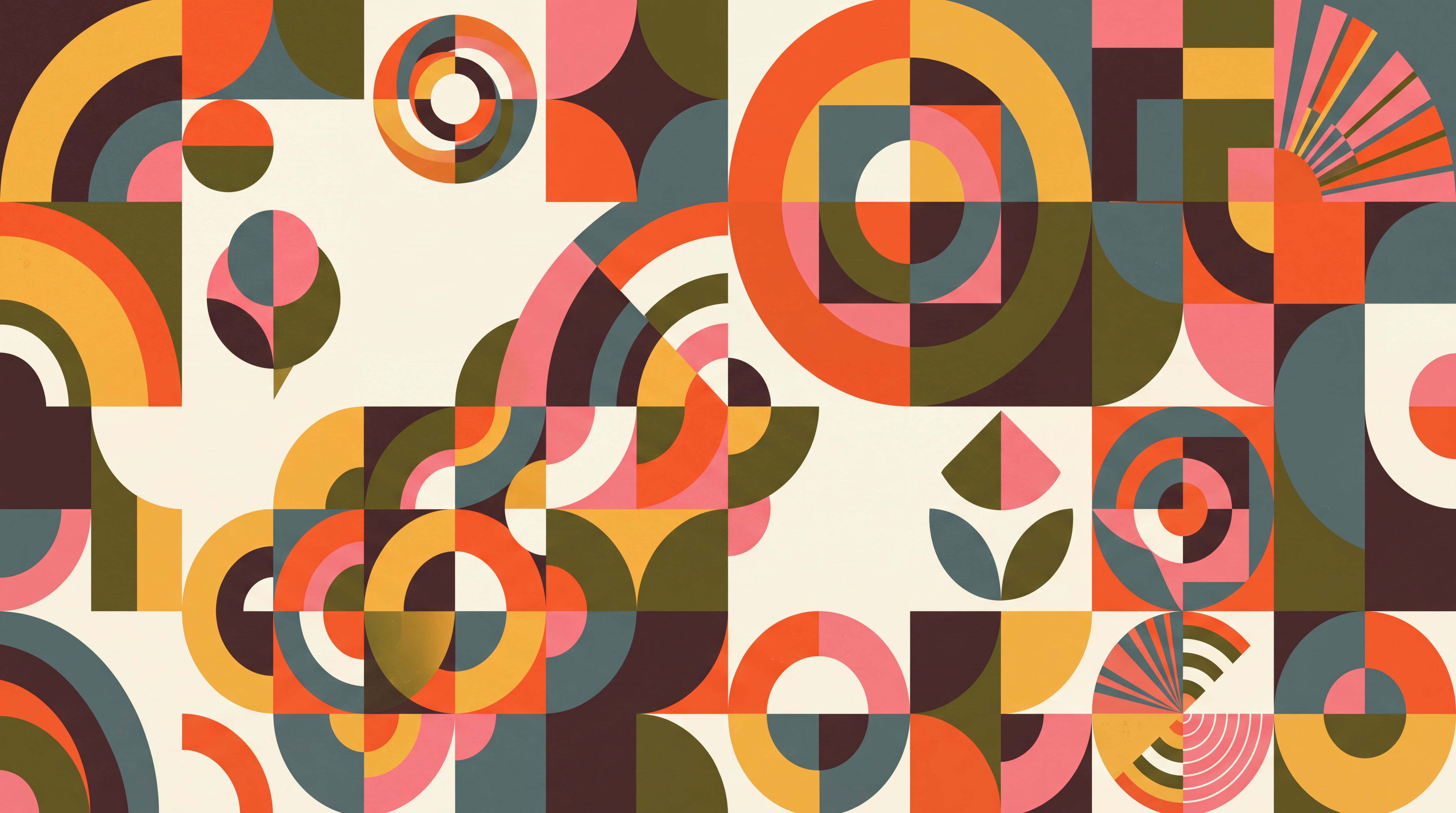 Orange Geometric Abstract Wallpaper Mural, Peel-and-stick Finish